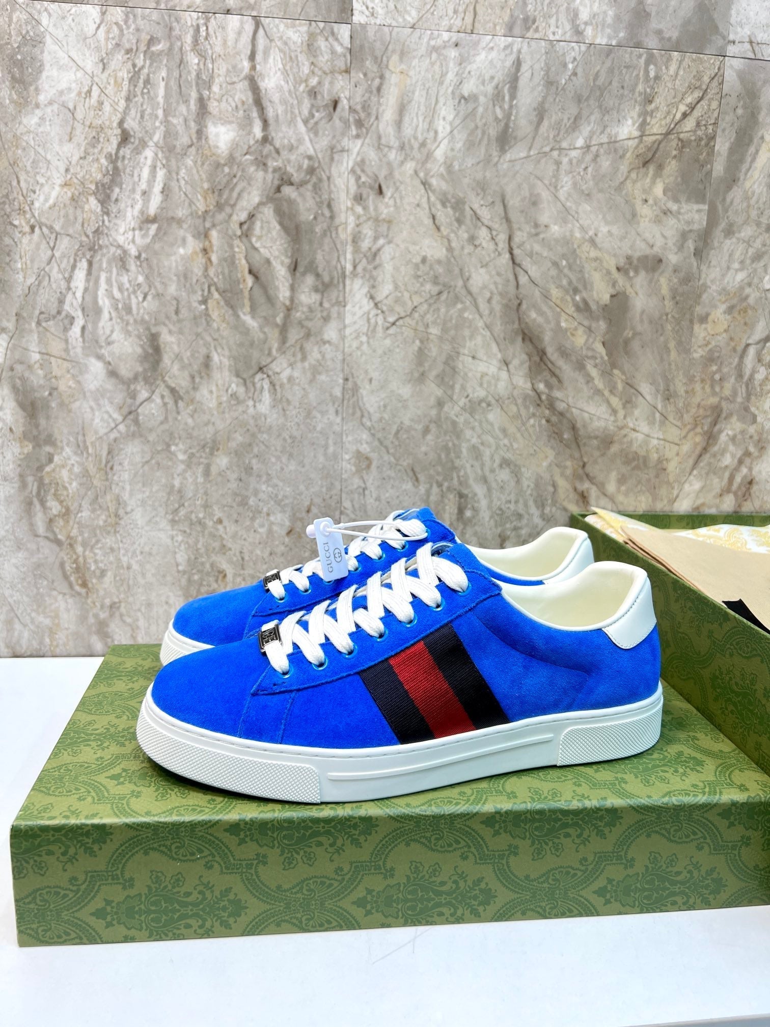 GG Men's ACE Sneaker Blue Suede 525962