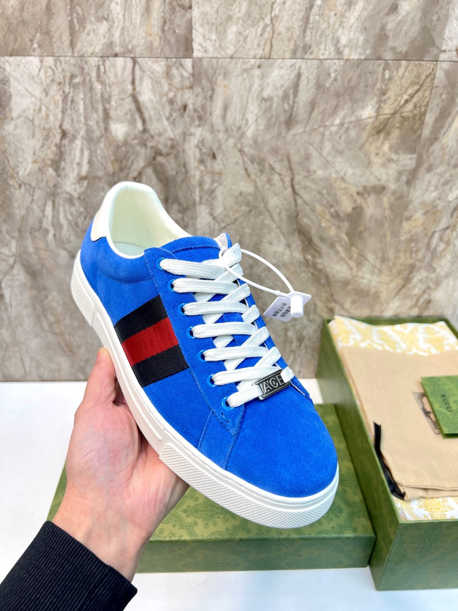 GG Men's ACE Sneaker Blue Suede 525962