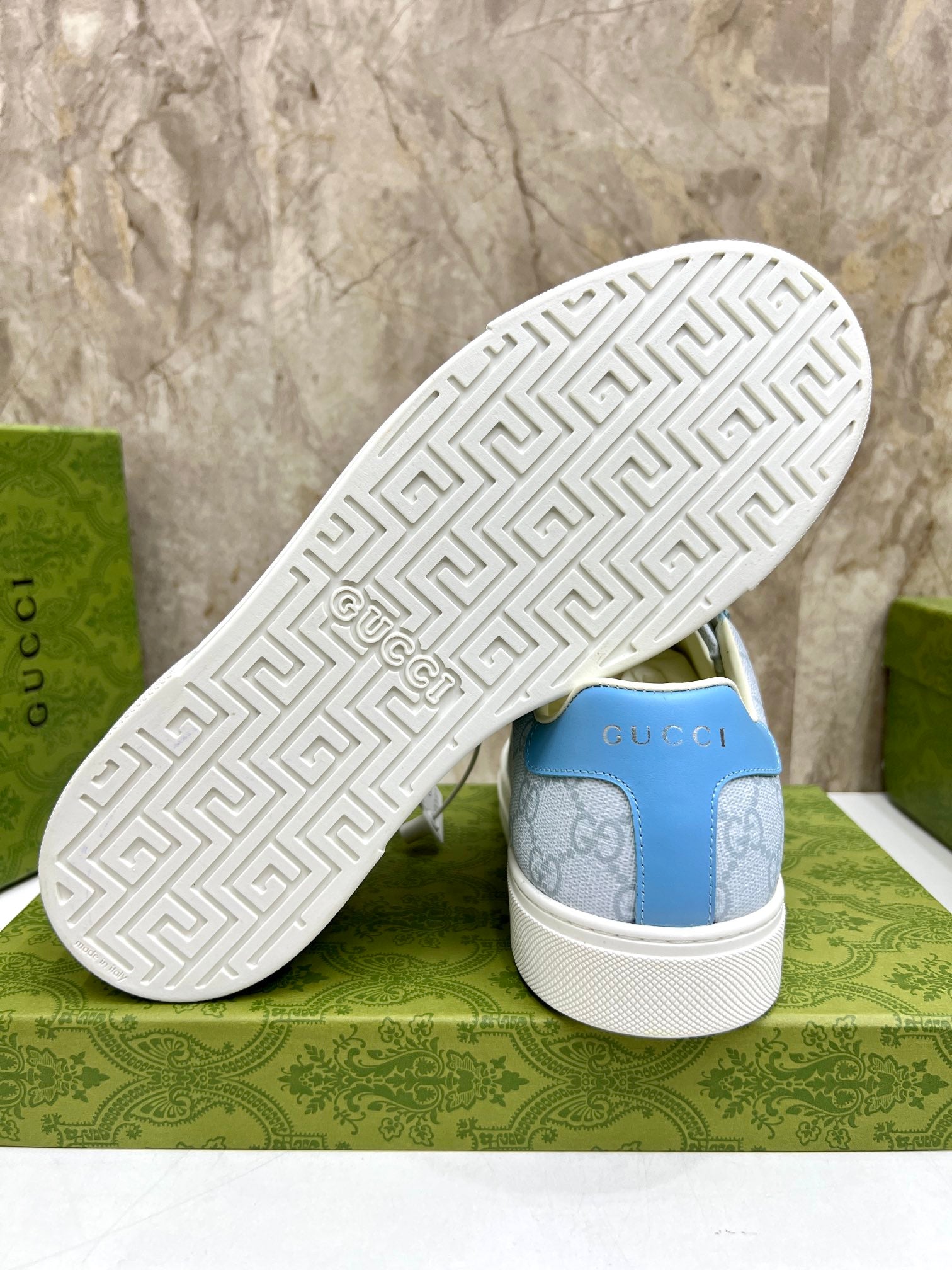 GG Men's ACE Sneaker Pastel Blue Canvas 525944