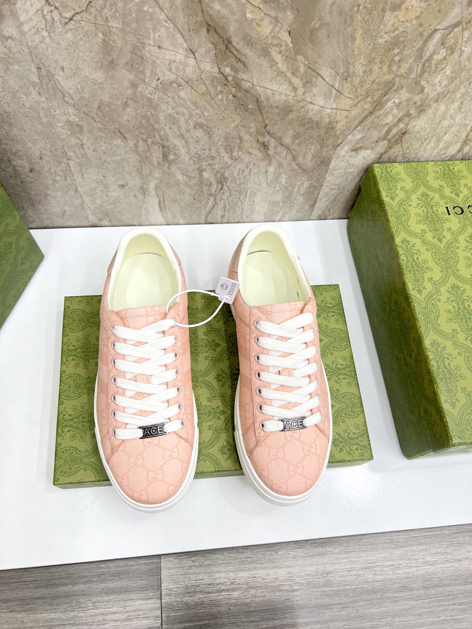 GG Men's ACE Sneaker Pink Canvas 525945