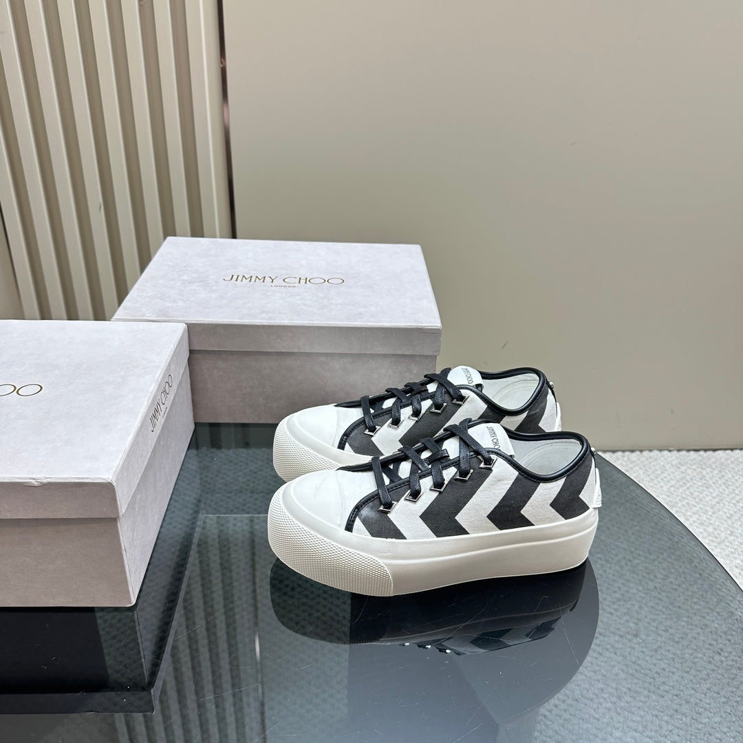 Jimmy Palma Maxi/F Trainers In White Mix Black Canvas 583150