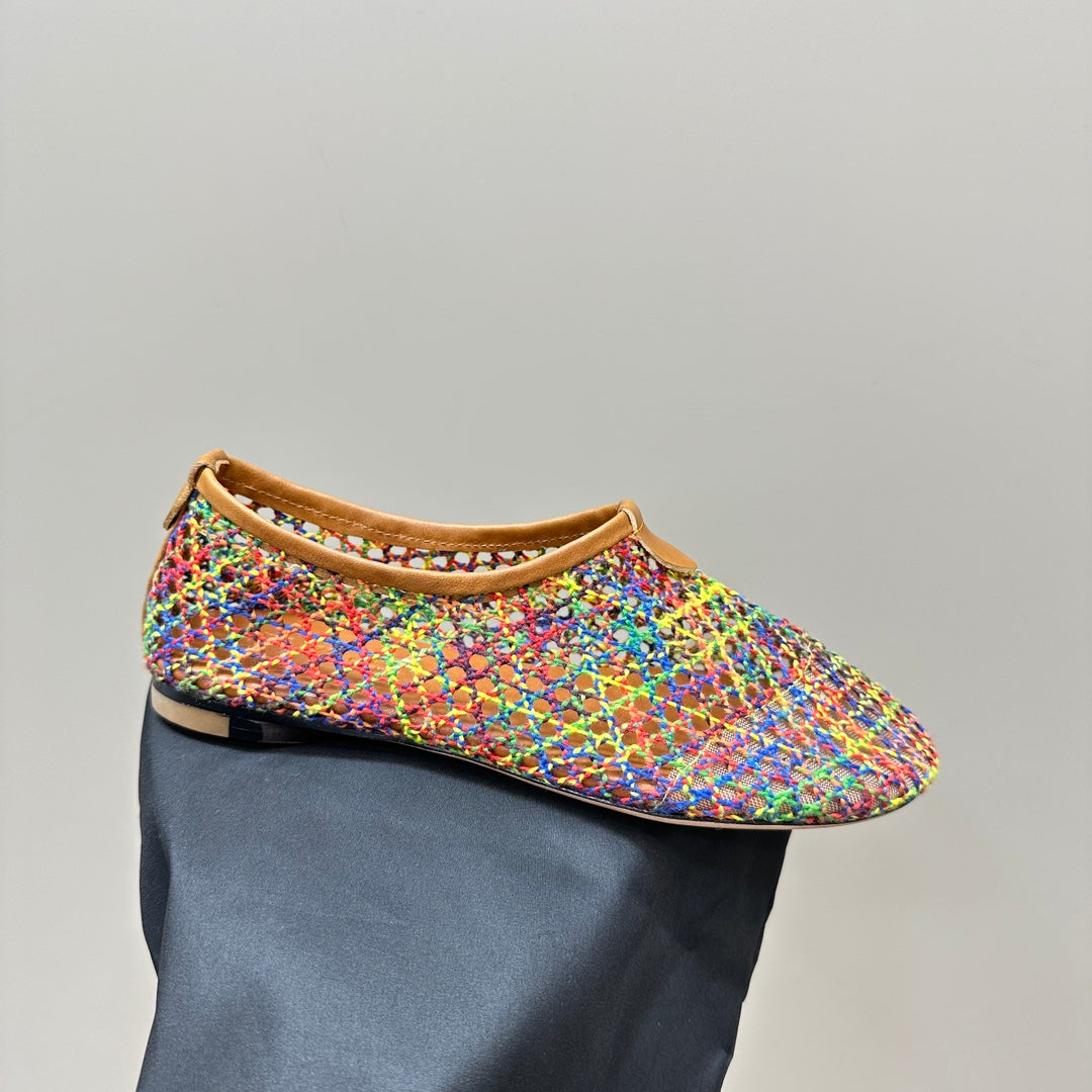 floaty flat mocassin sliper multicolor fabric