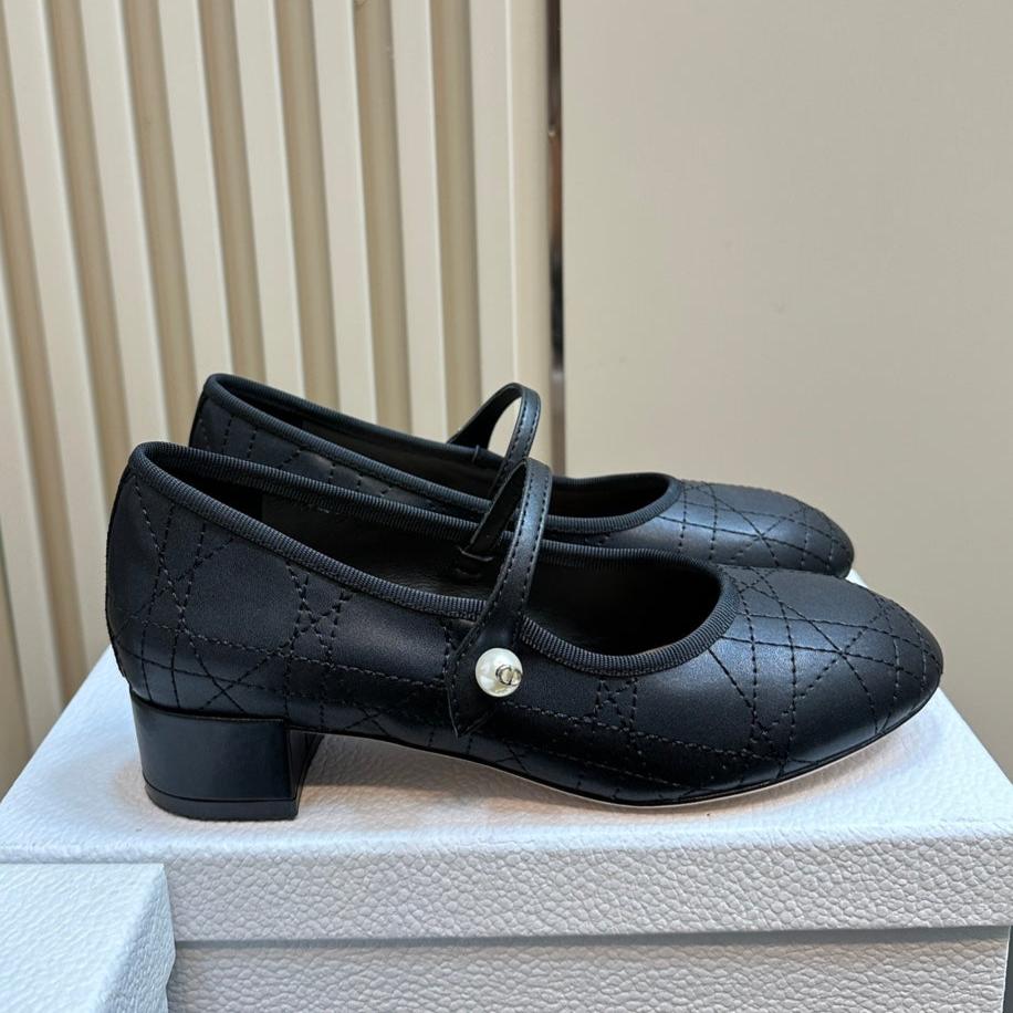 CD Ballet Pump Black Soft Cowhide