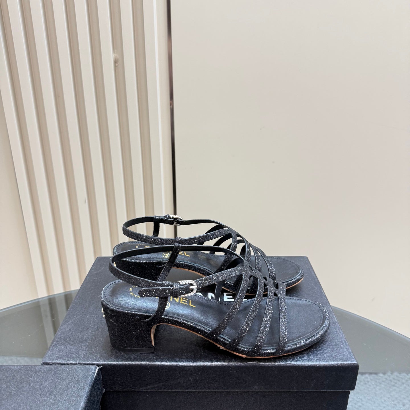 CC 25 Sandal Heels Black Sheepskin 239417