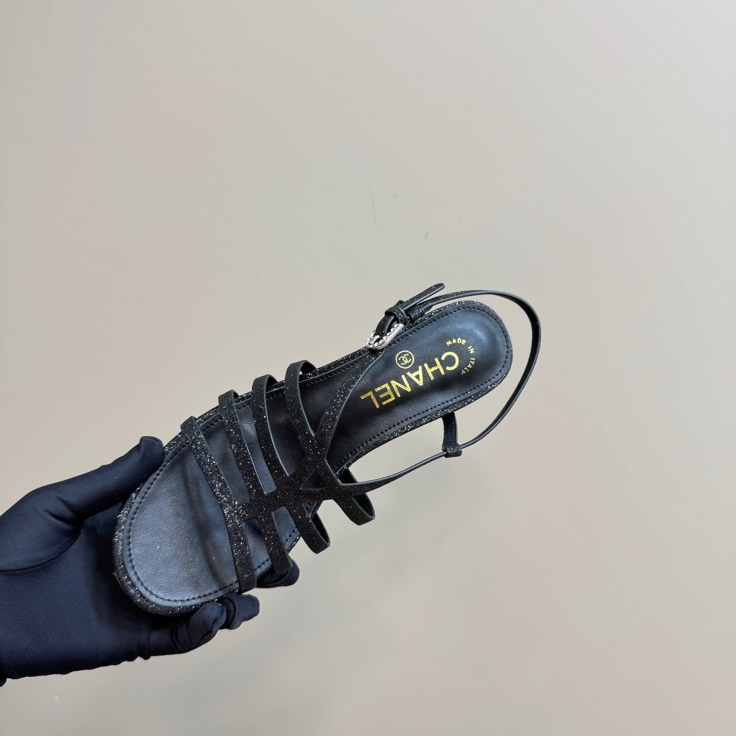 CC 25 Sandal Heels Black Sheepskin 239417