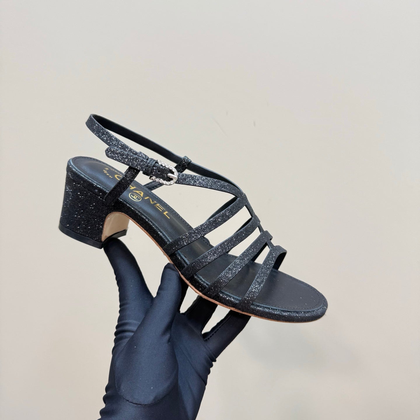 CC 25 Sandal Heels Black Sheepskin 239417