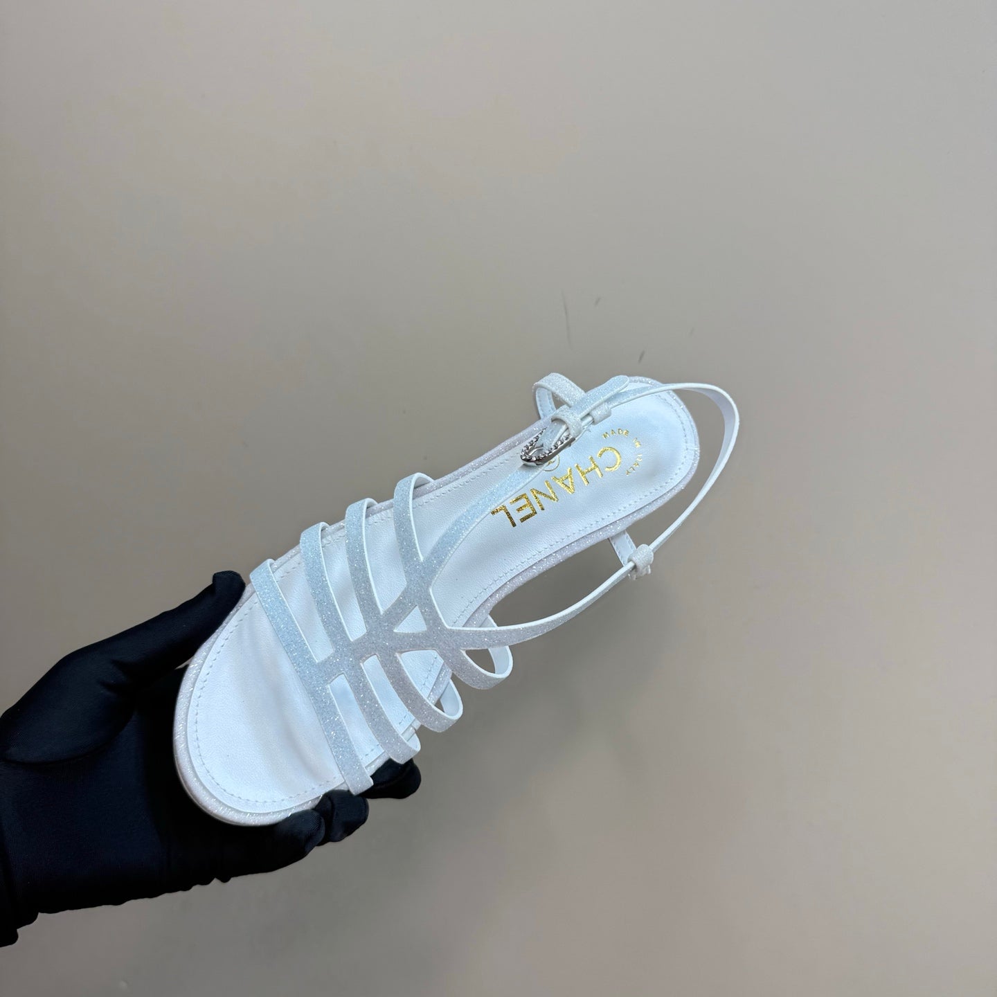 CC 25 Sandal Heels White Sheepskin 239419