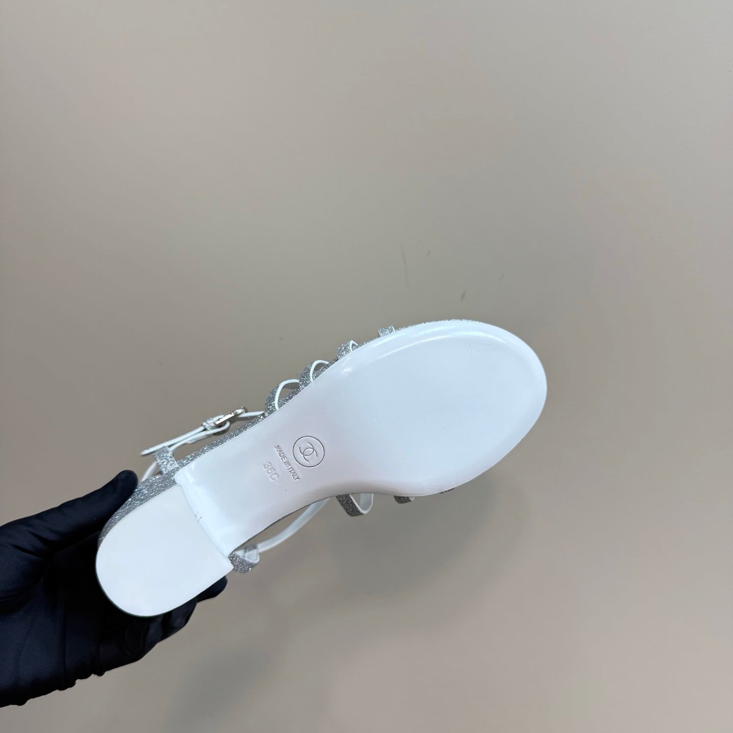 CC 25 Sandal Heels Silver Sheepskin 239420