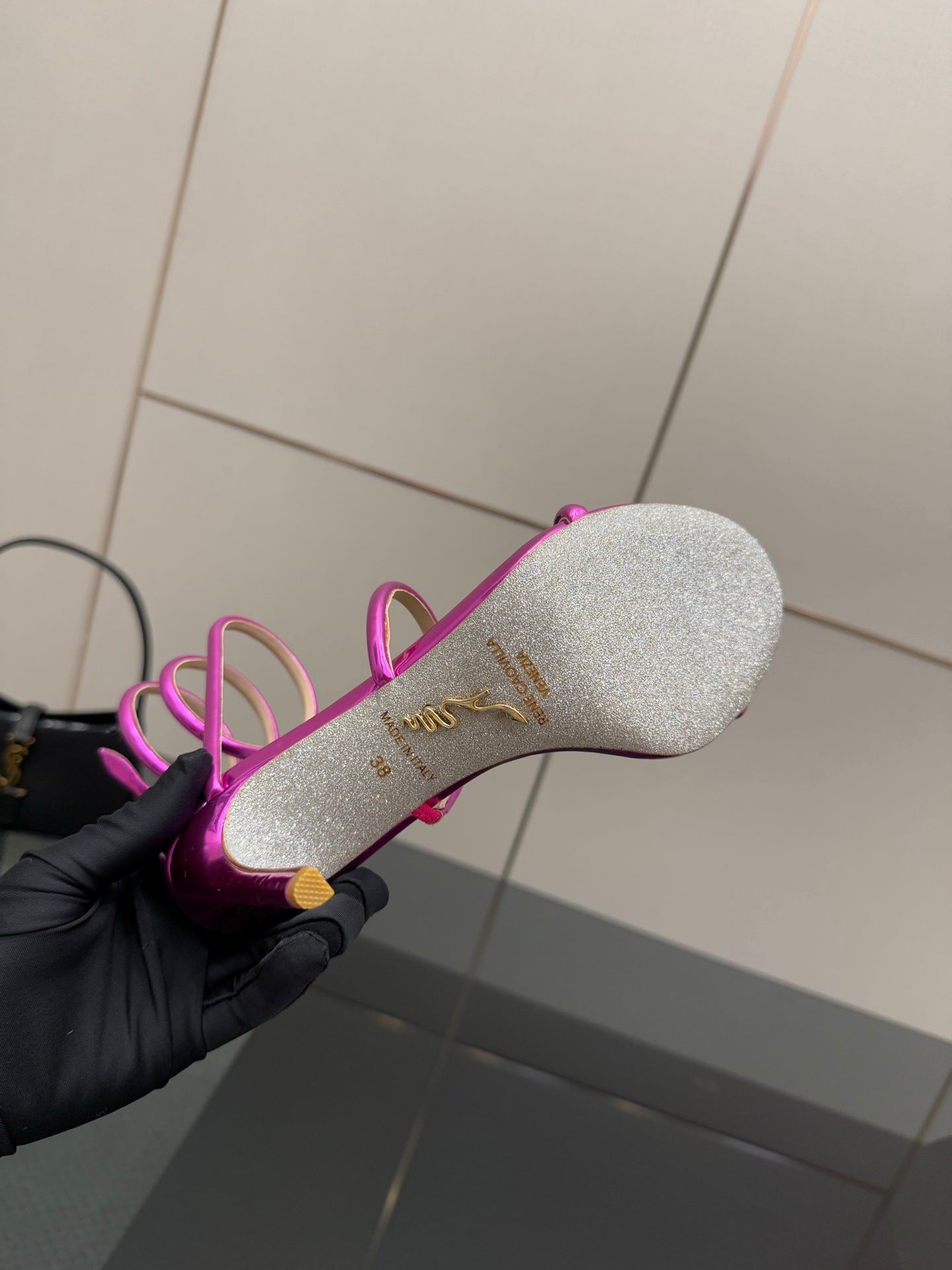 RC Sandals 9.5cm Pink Lotus Imported Metal Sheepskin 302595