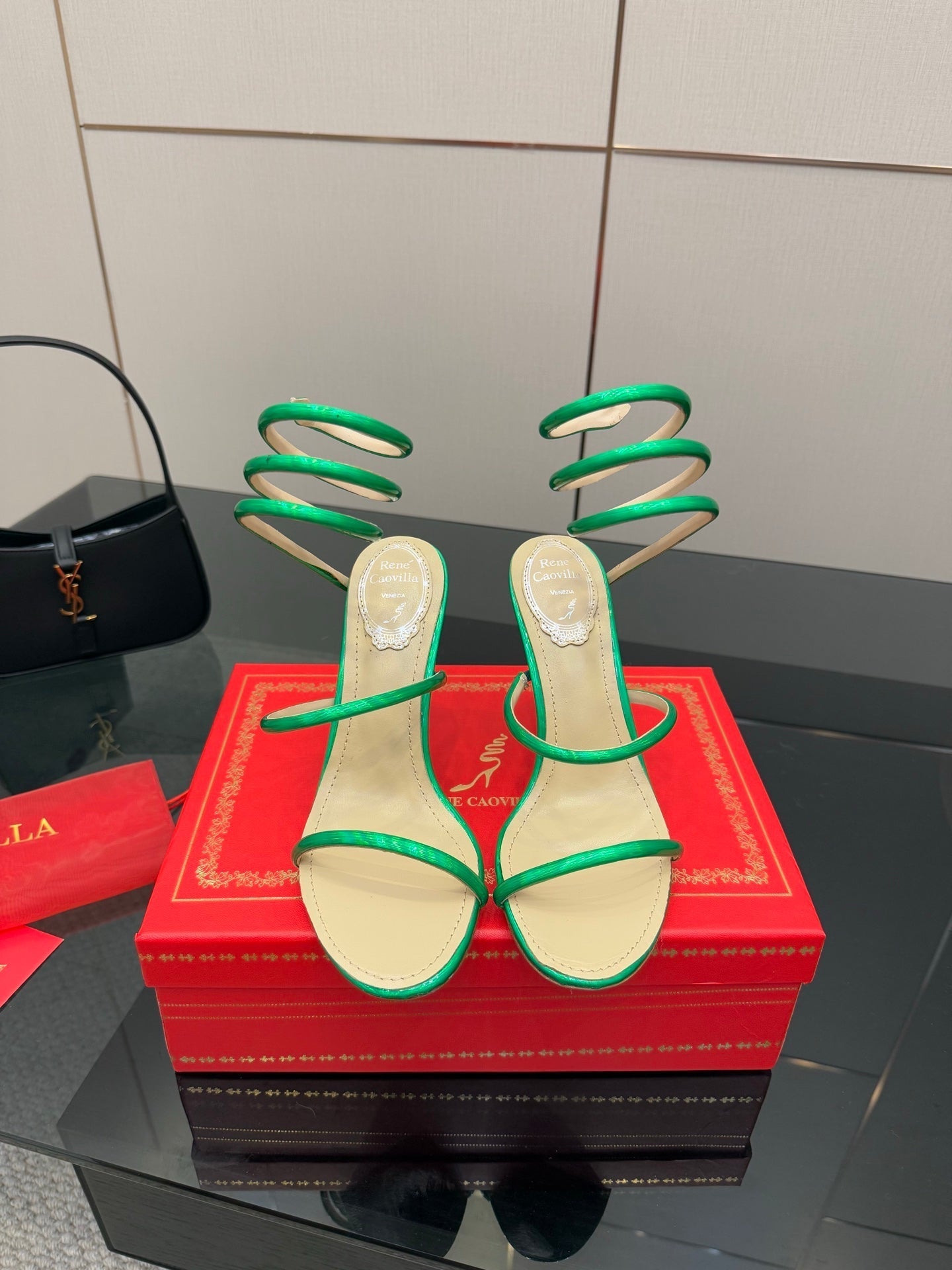 RC Sandals 9.5cm Green Imported Metal Sheepskin 302601