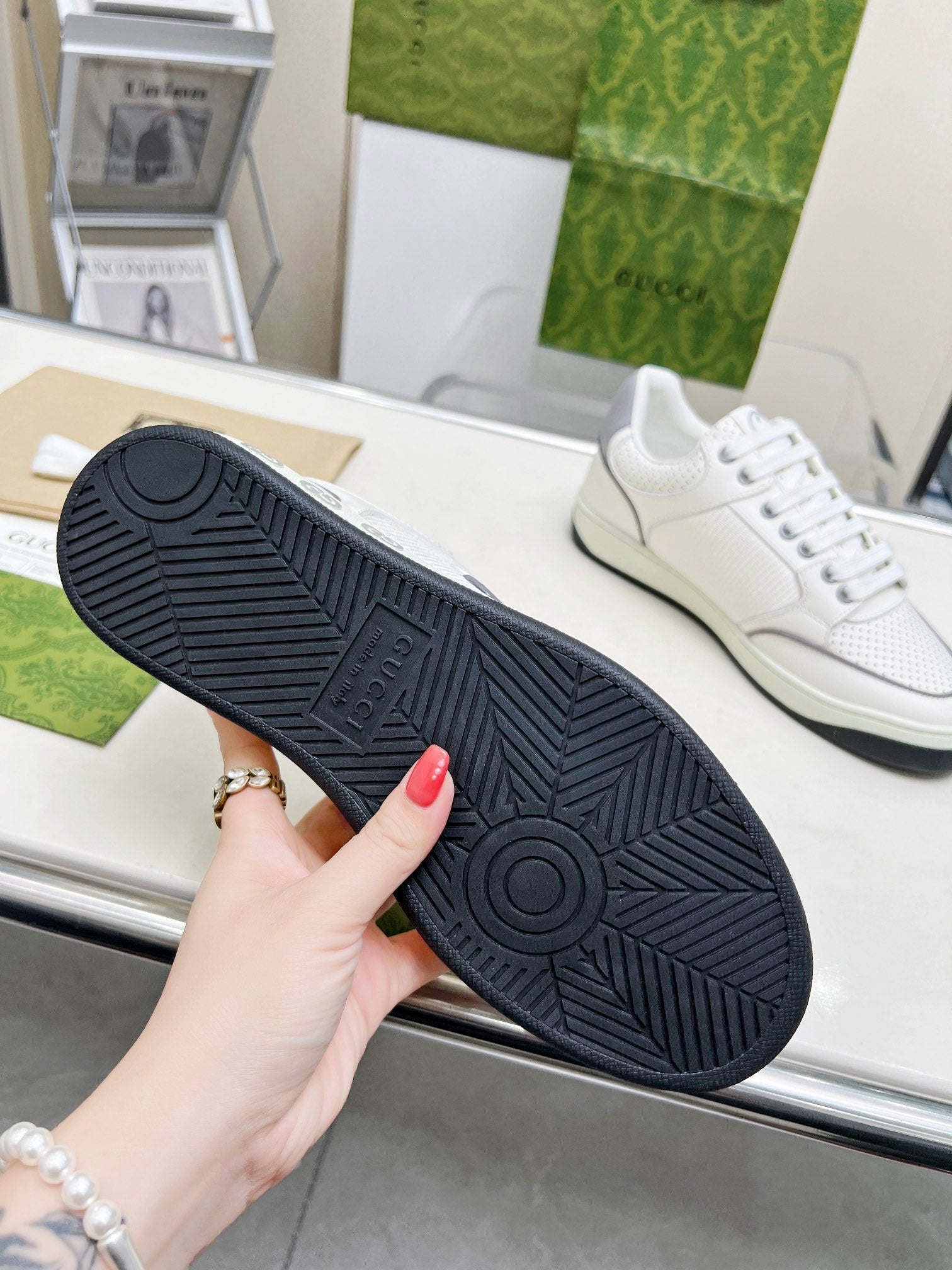 GG Men's MAC80 Sneaker White Grey Cowhide 539527