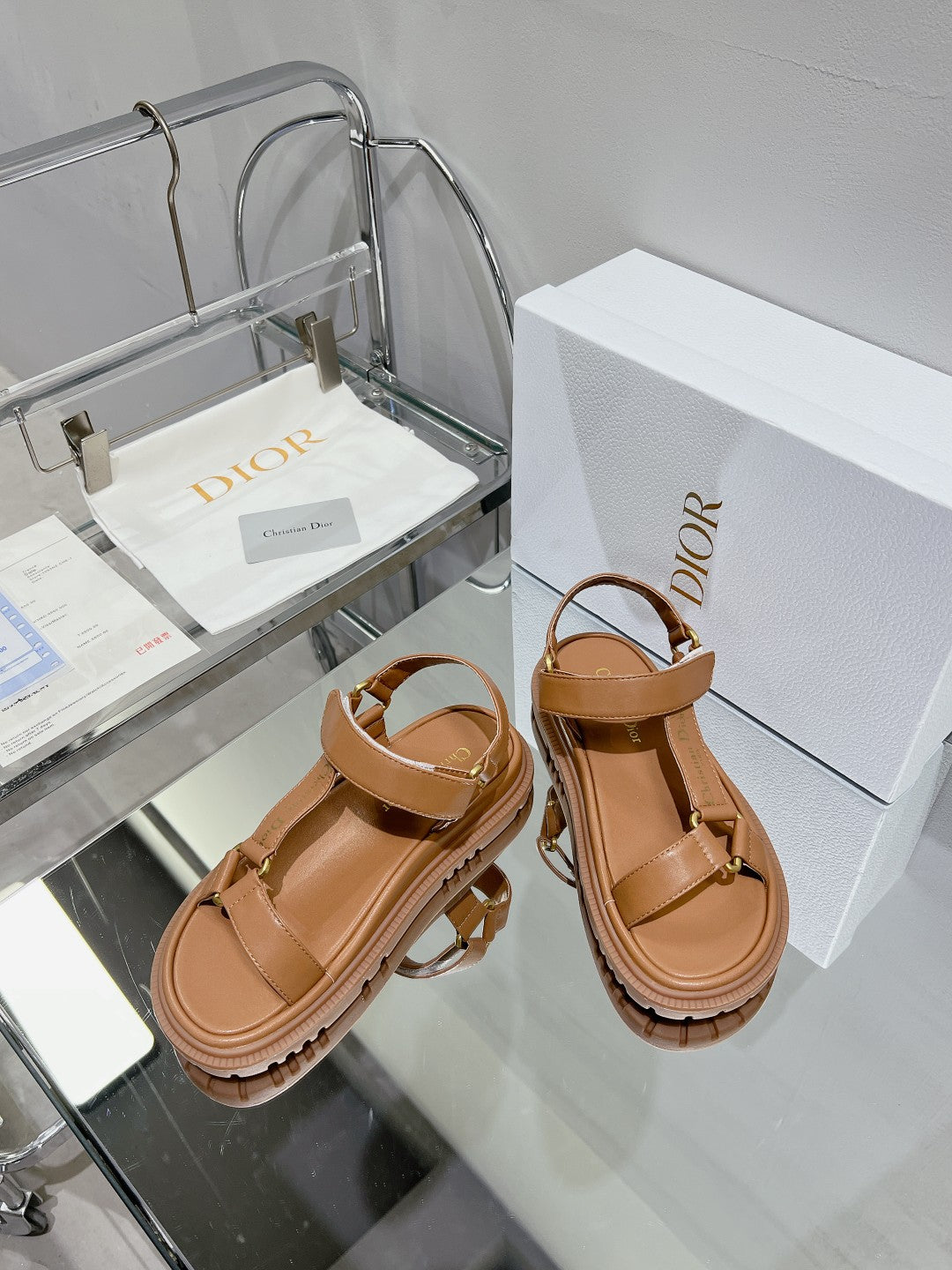 CD D-Wave Sandal In Brown Cowhide 100751