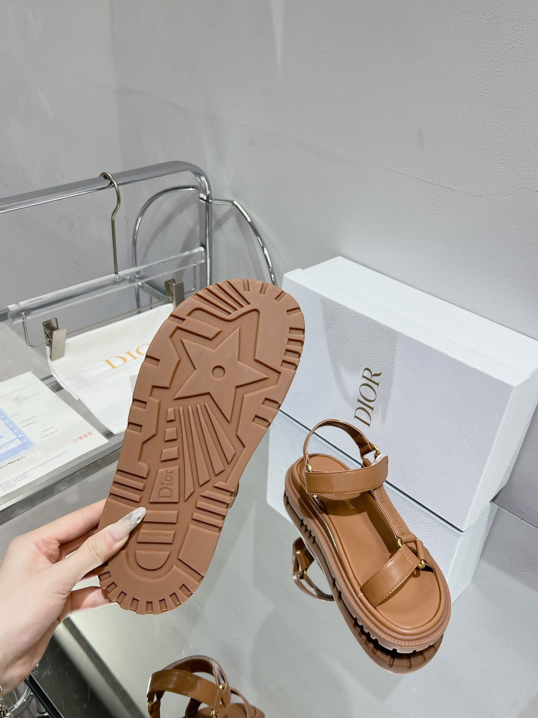 CD D-Wave Sandal In Brown Cowhide 100751