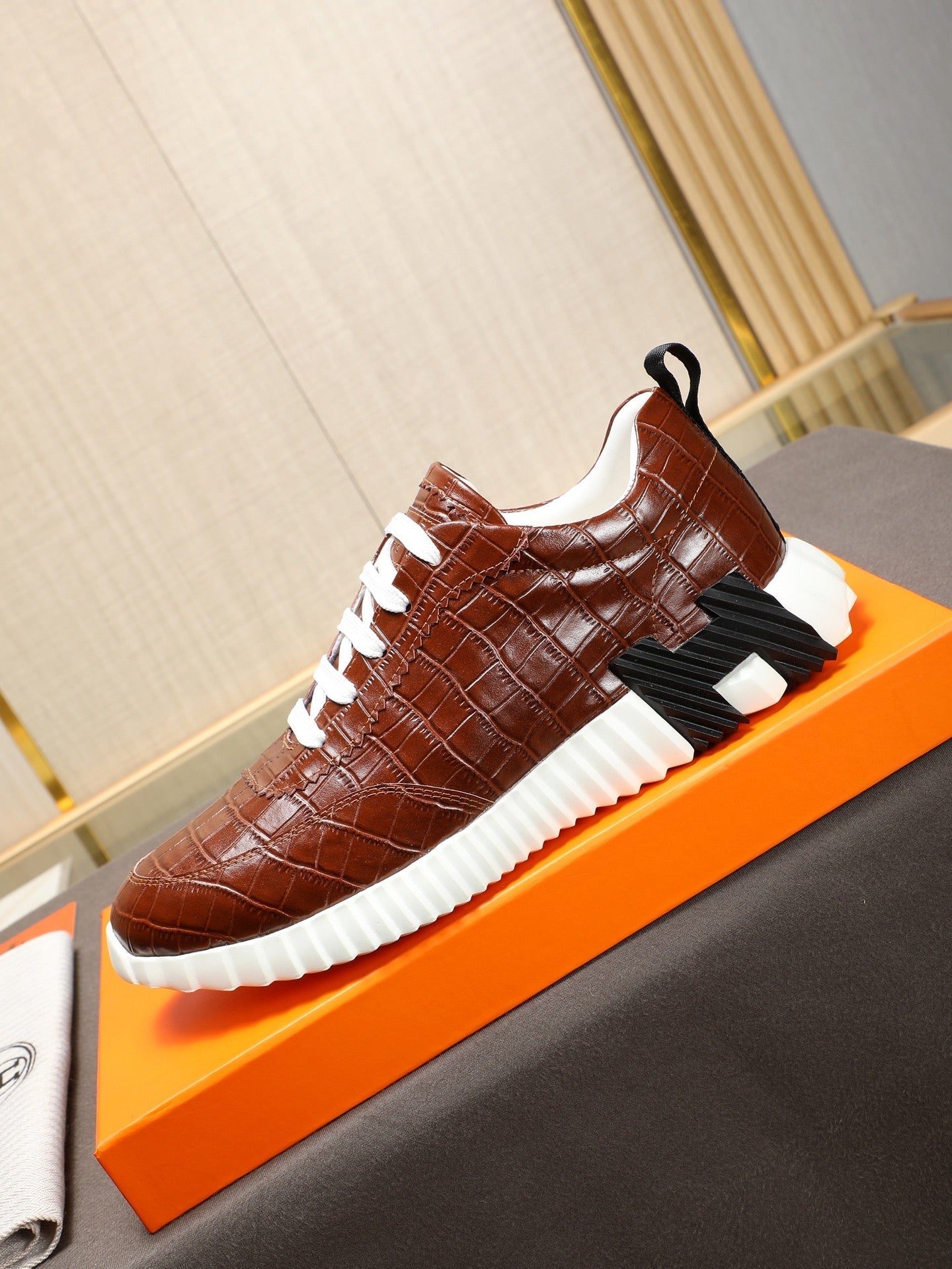 HM Men's Bouncing Sneaker Brown Cowhide 664361