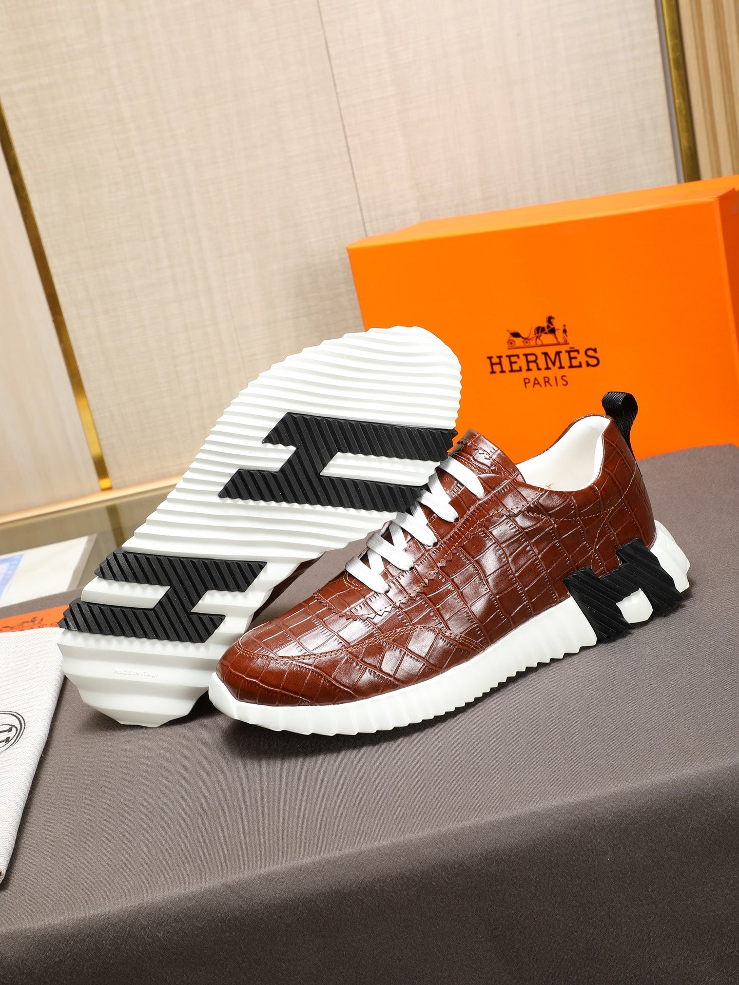 HM Men's Bouncing Sneaker Brown Cowhide 664361