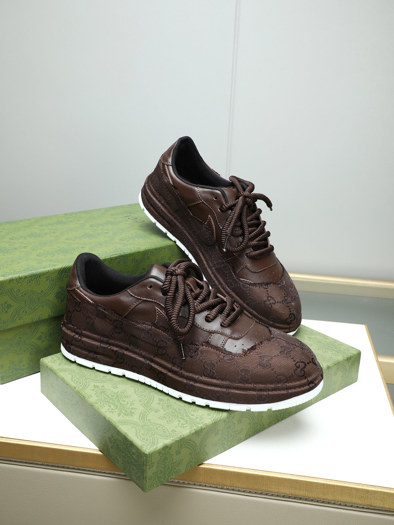 GG Men's Sneaker Brown Cowhide 587323