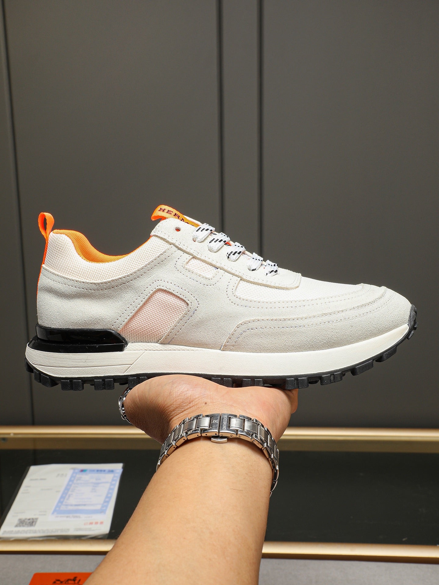 HM Men's Sneaker White Suede 619318