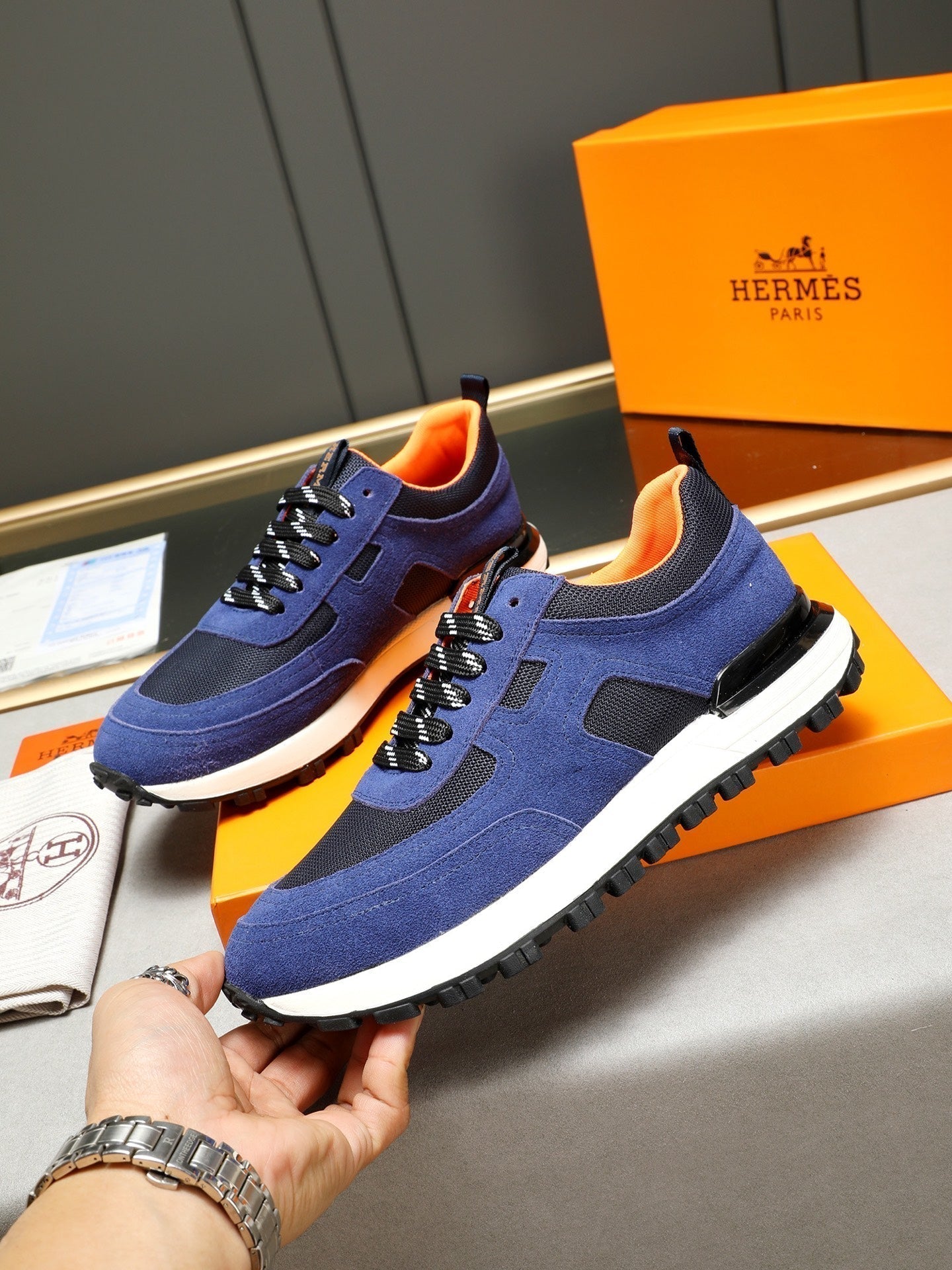 HM Men's Sneaker Blue Suede 619319