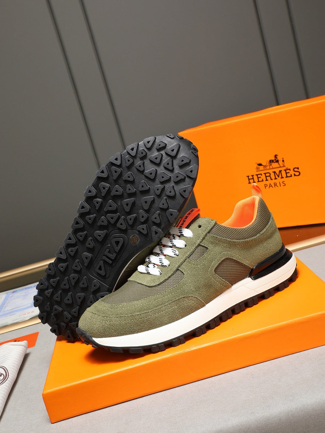 HM Men's Sneaker Green Suede 619320