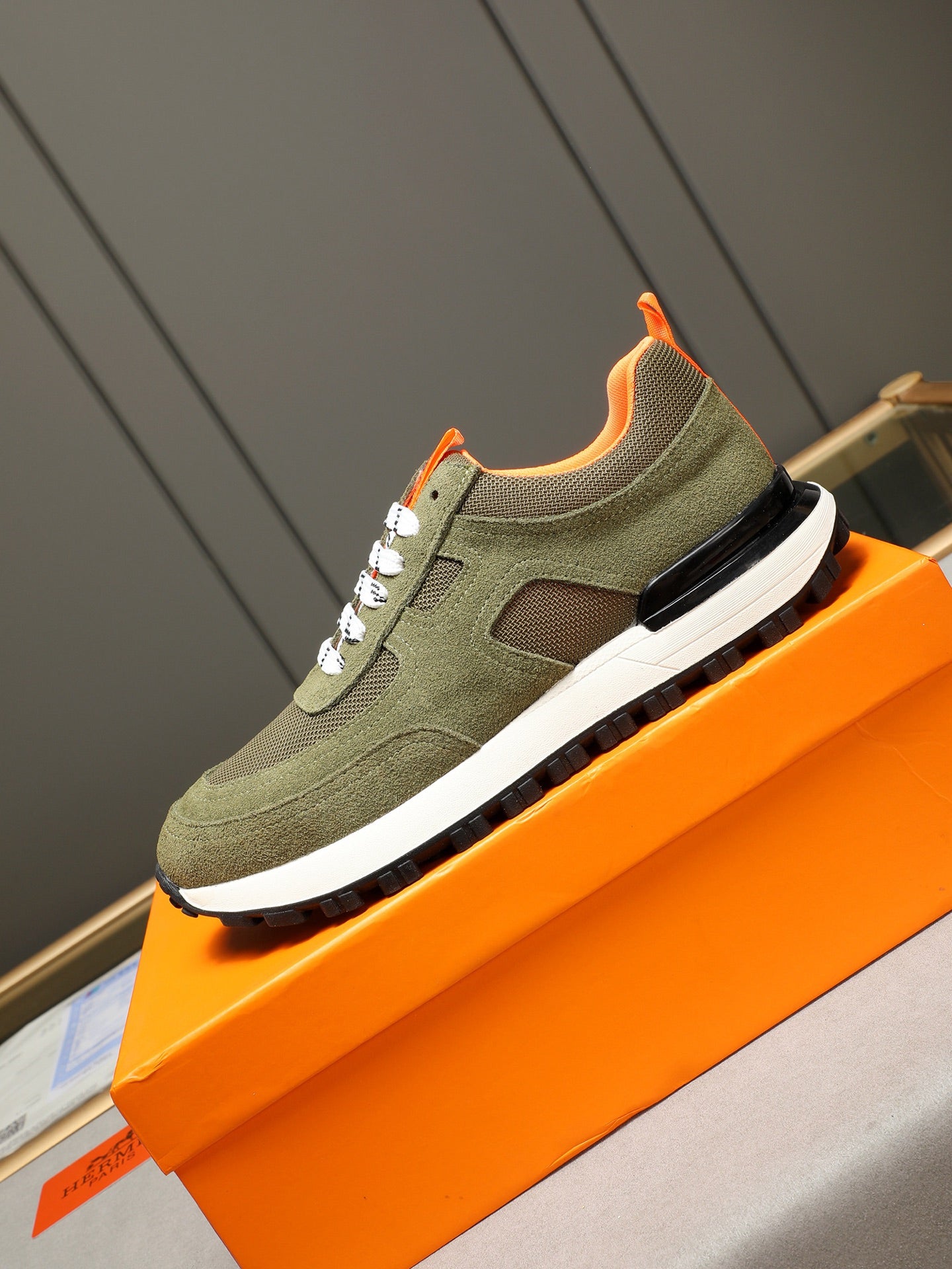 HM Men's Sneaker Green Suede 619320