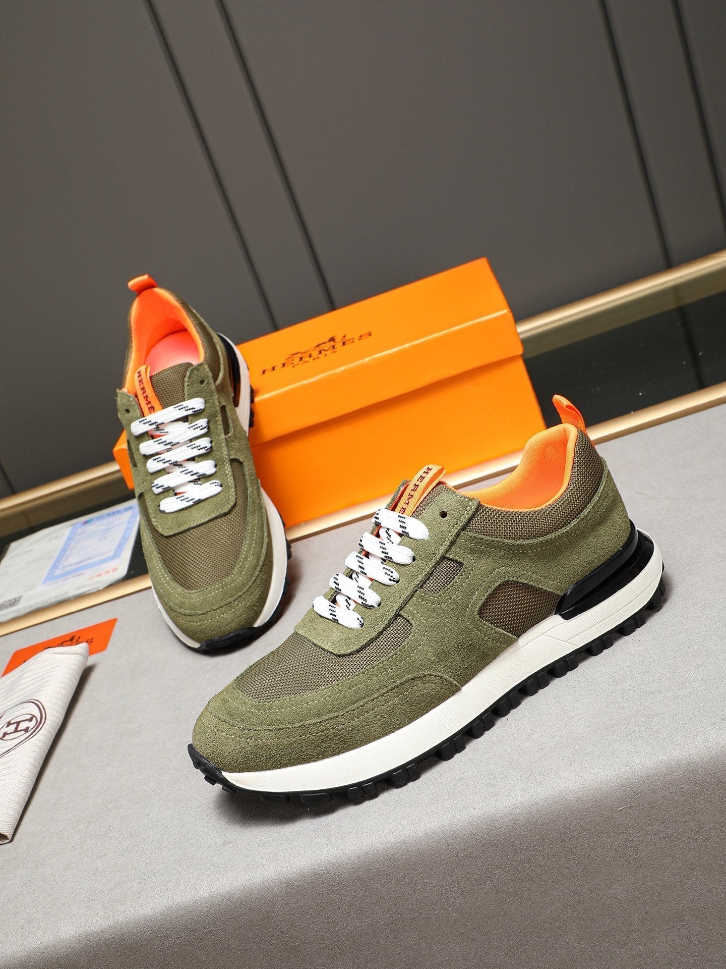 HM Men's Sneaker Green Suede 619320