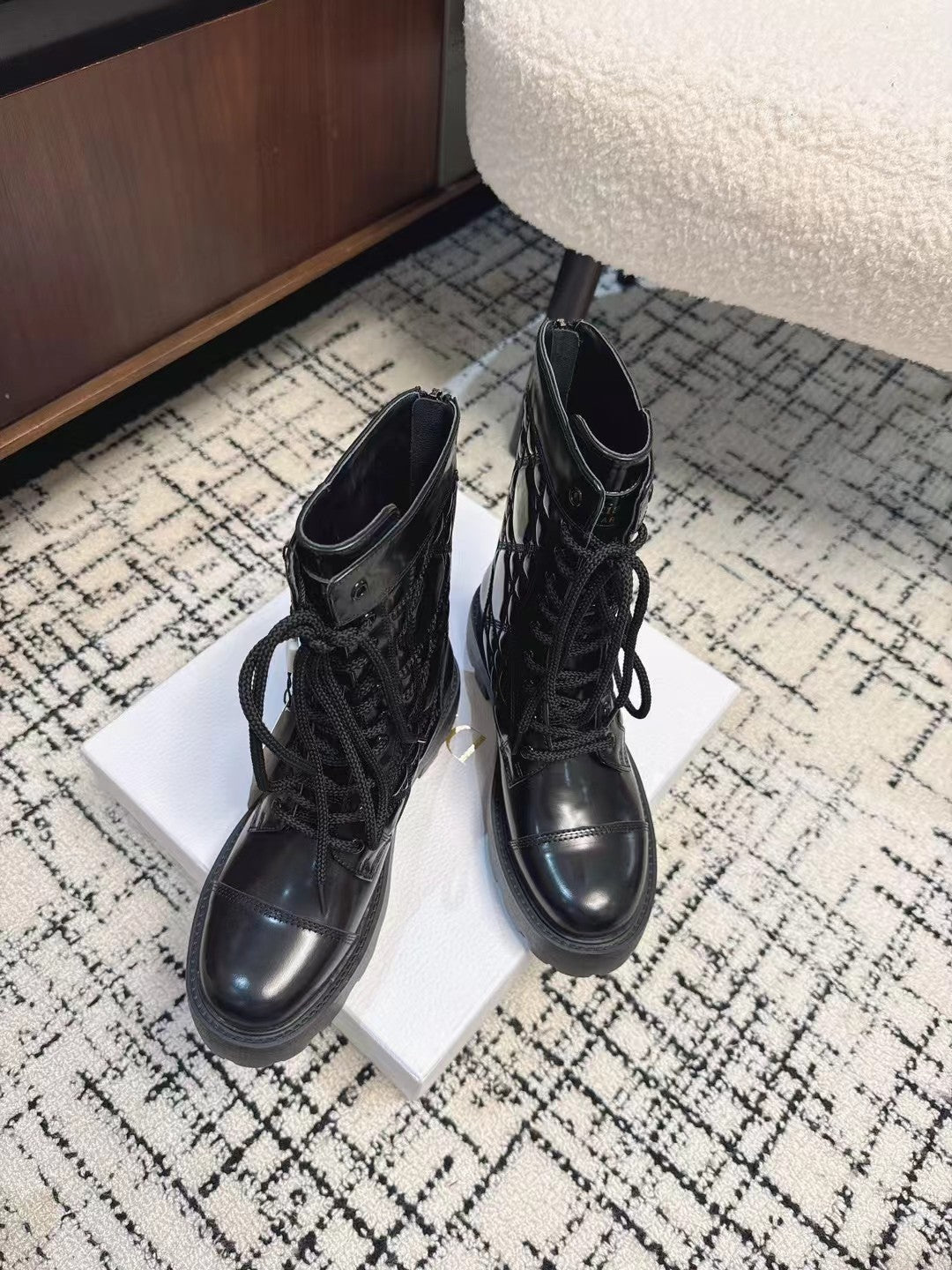 CD D-Unit Ankle Boot Glossy Black Calfskin