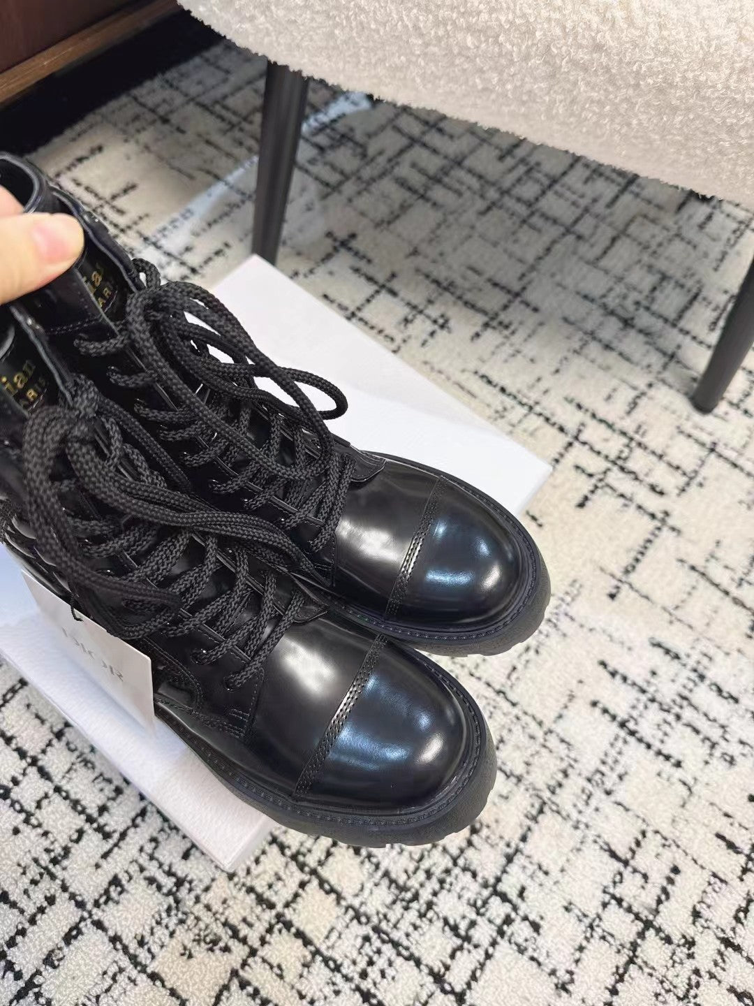 CD D-Unit Ankle Boot Glossy Black Calfskin