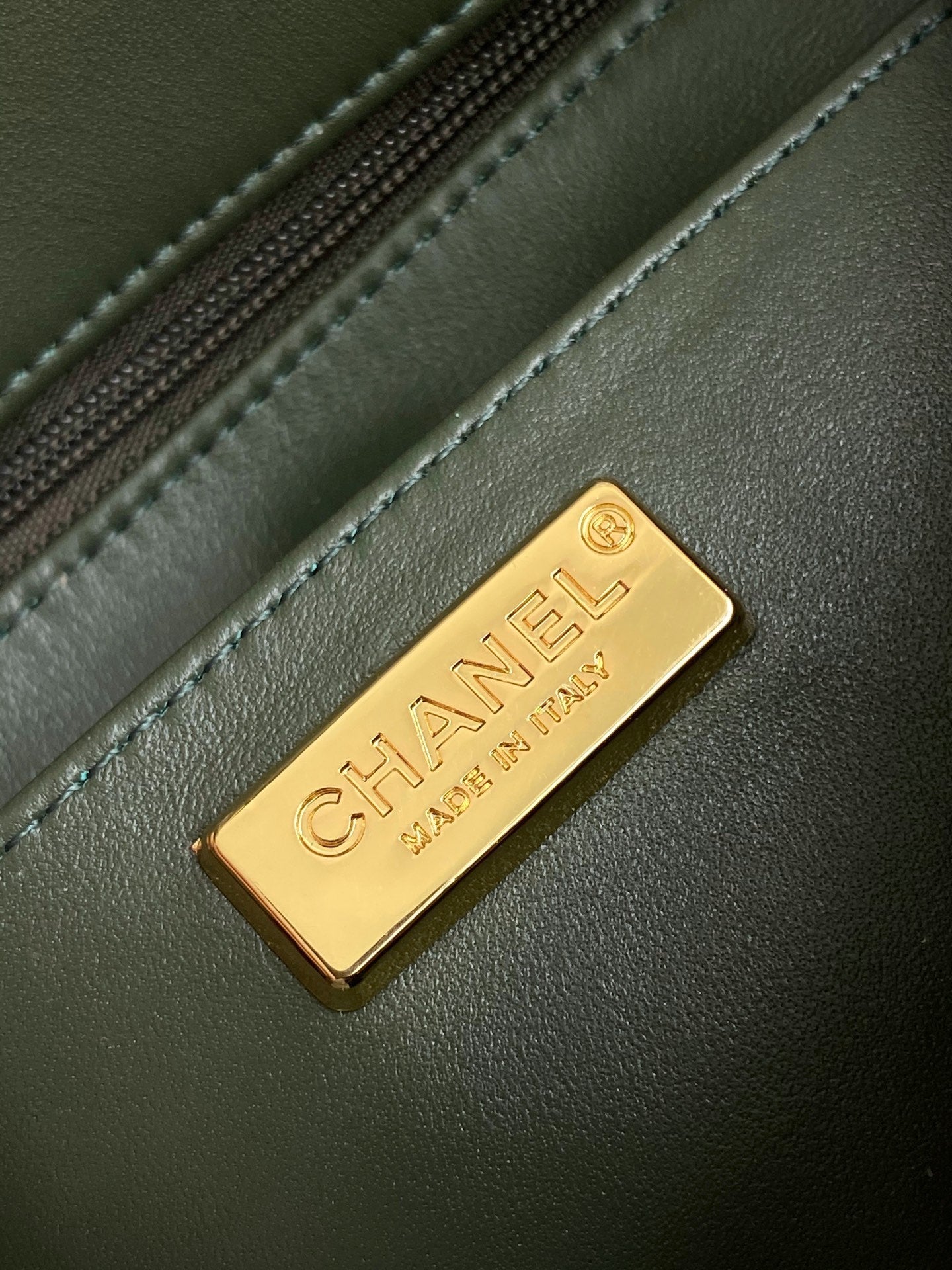CC 25C Dark Green White Sequin Gold Hardware