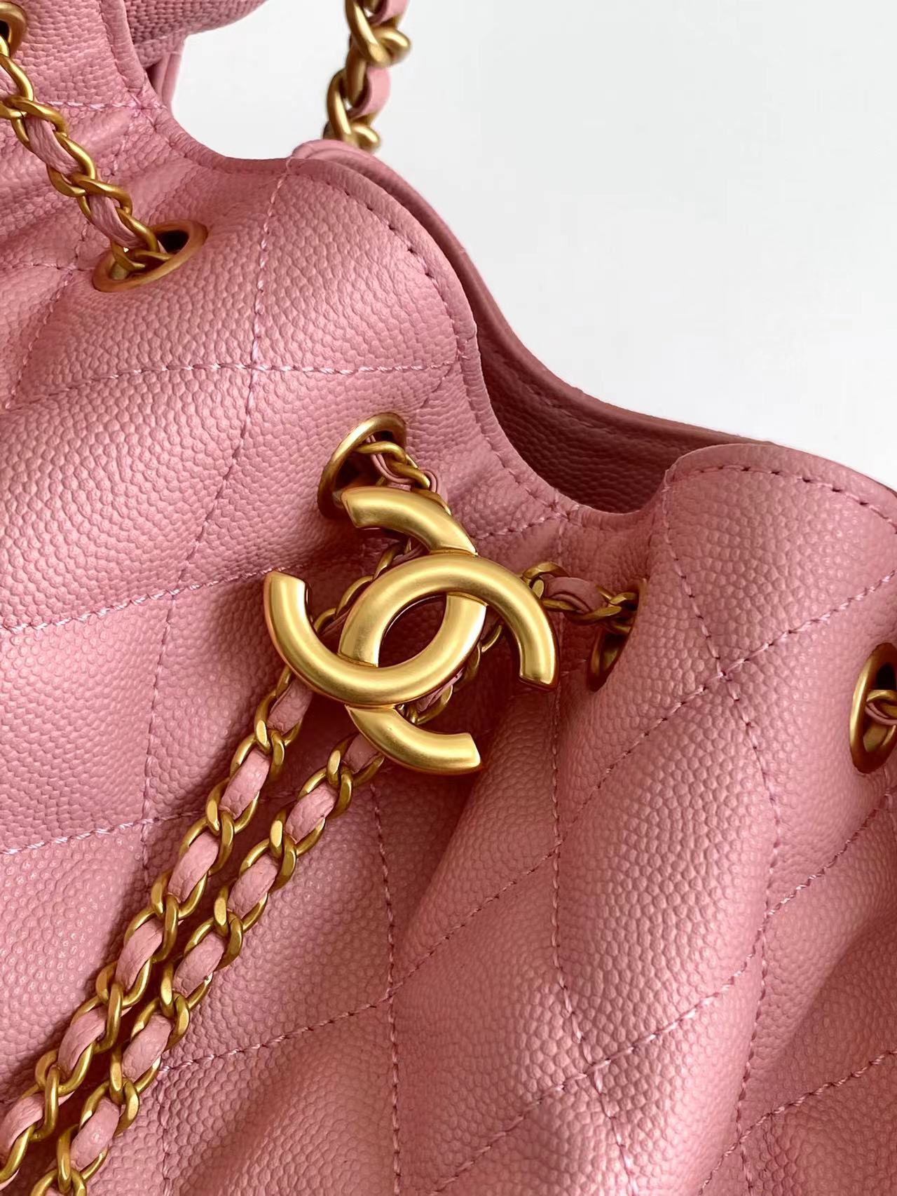 CC 25C Hobo Bags 40cm Pink Grained Calfskin