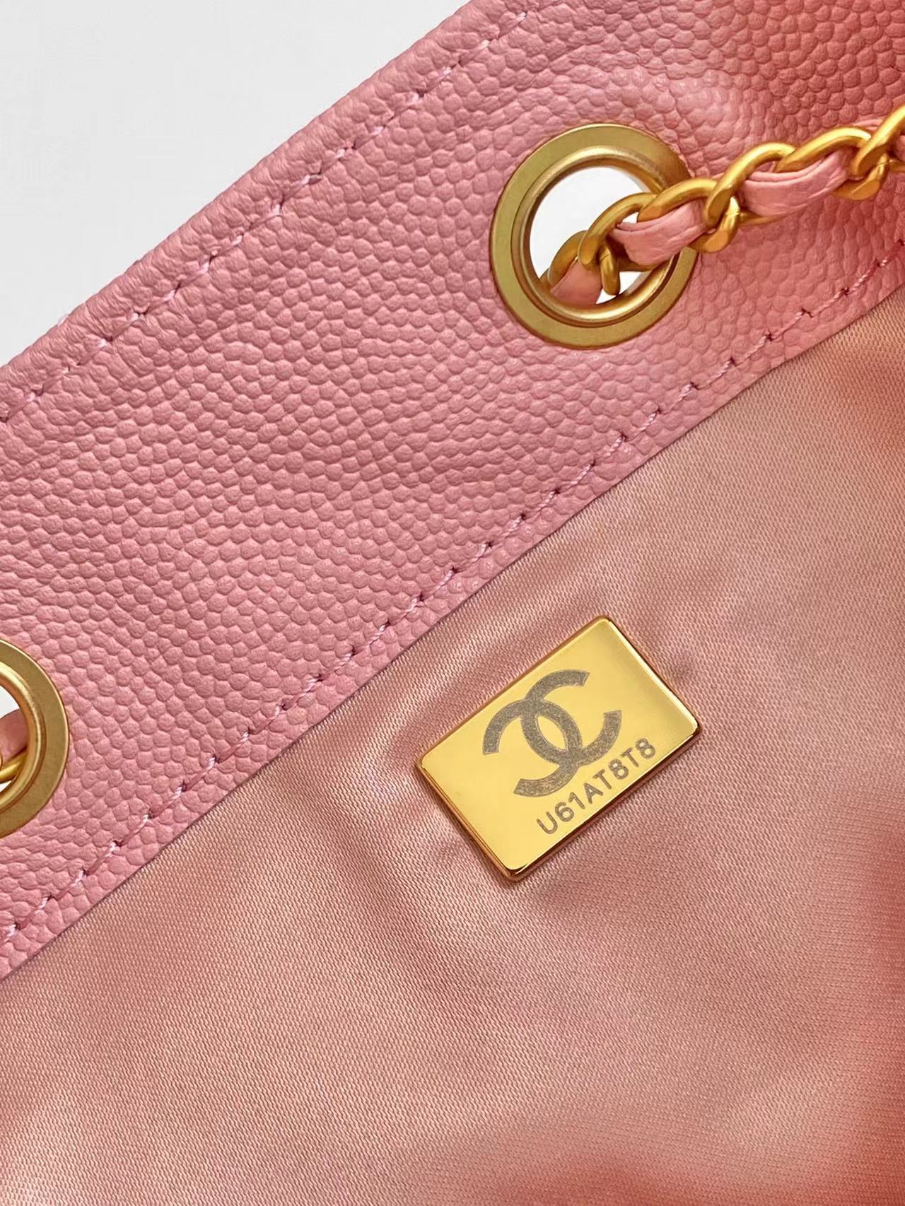 CC 25C Hobo Bags 40cm Pink Grained Calfskin