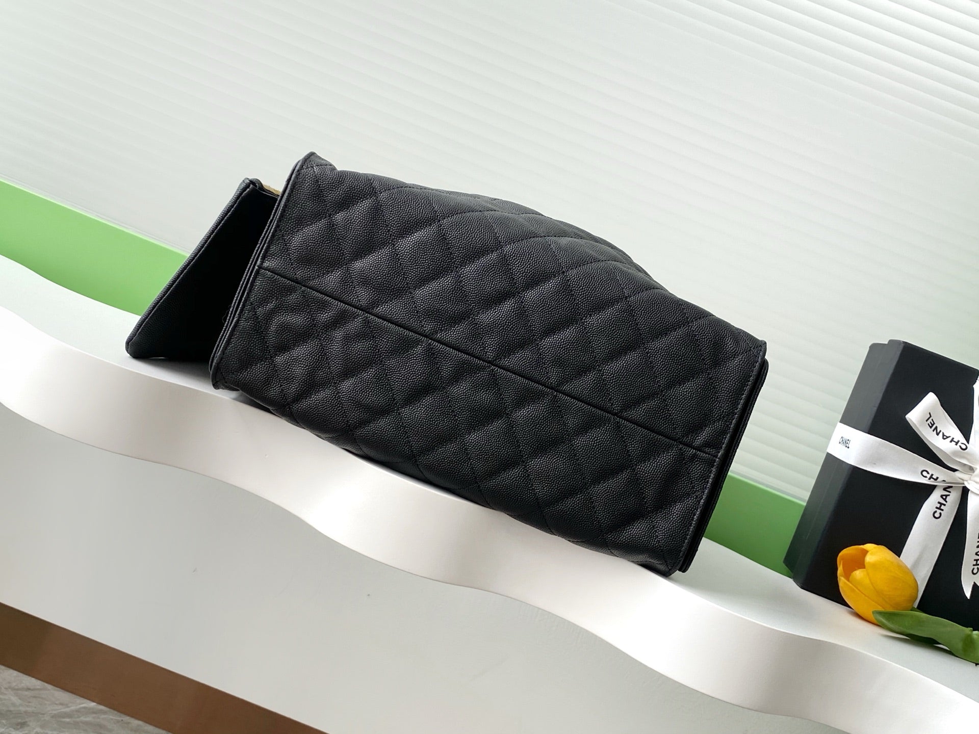 CC 25C Hobo Bags 40cm Black Grained Calfskin