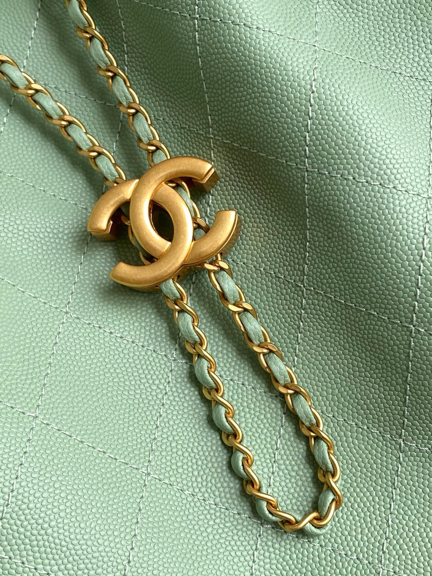 CC 25C Hobo Bags 40cm Green Grained Calfskin