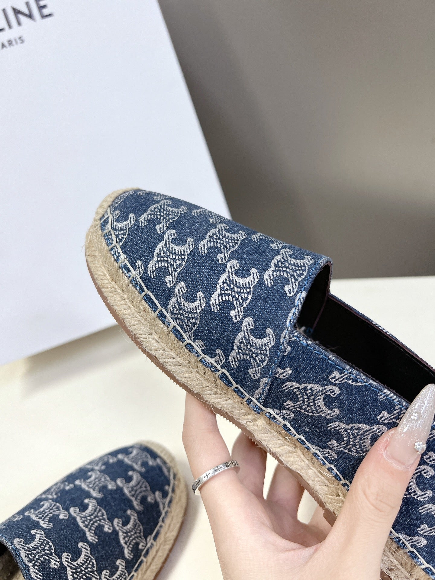 CELINE Espadrillas Loafers Blue Denim 285935