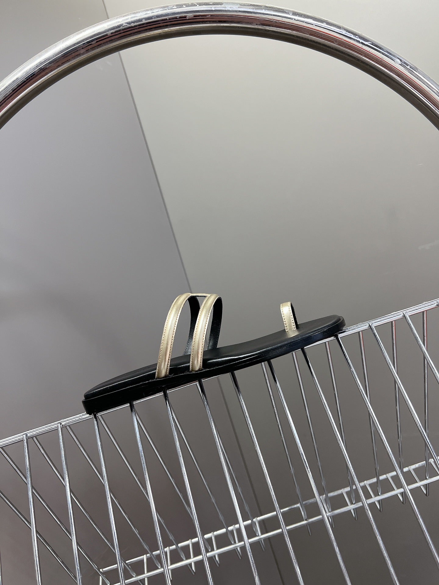 Georgia Sandals Gold Black Calfskin