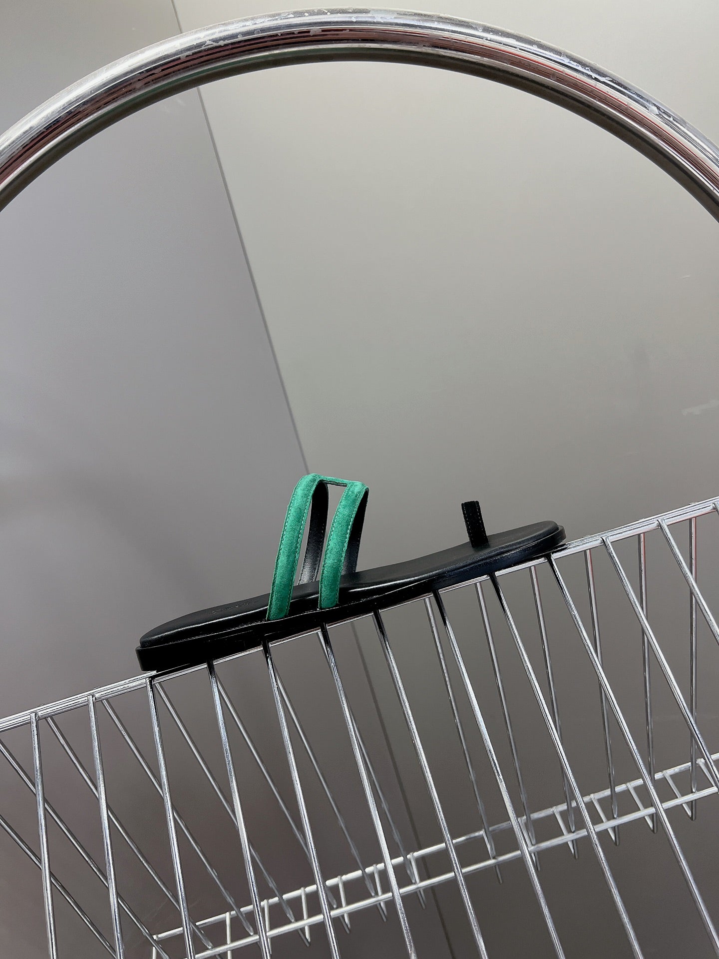 Georgia Sandals Teal Suede Black Calfskin