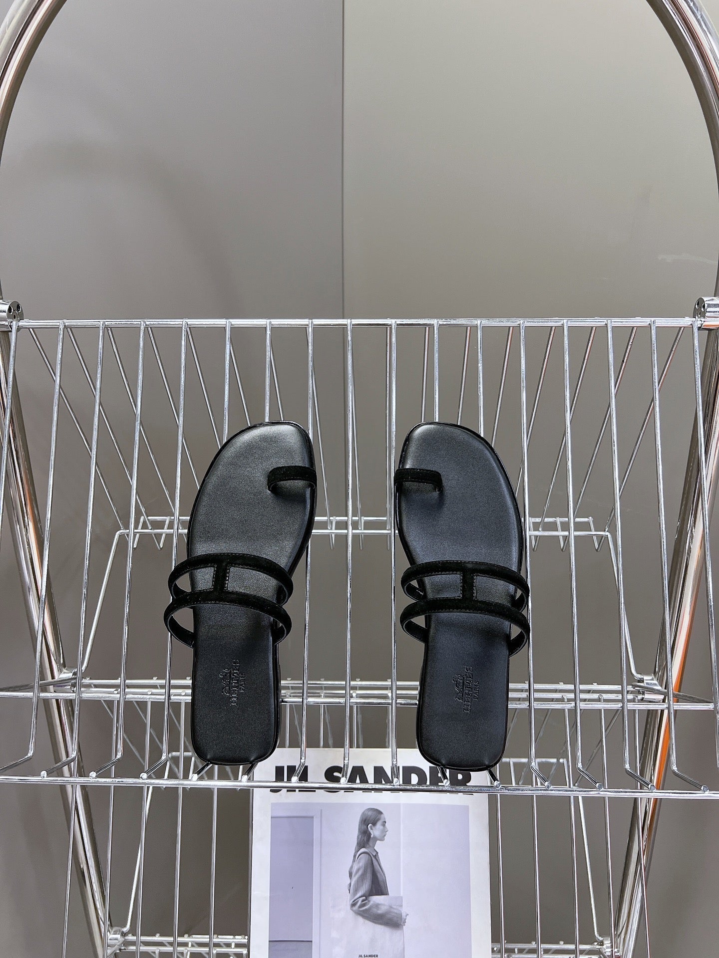 Georgia Sandals Black Suede Black Calfskin