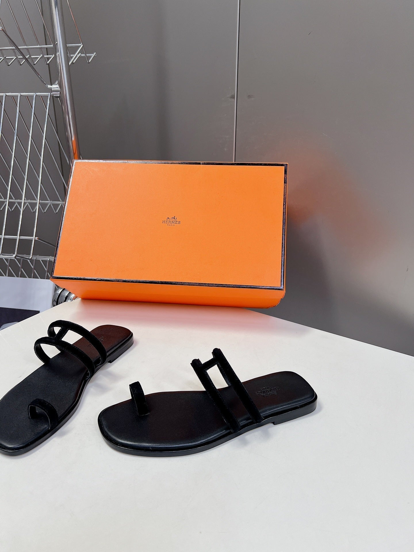 Georgia Sandals Black Suede Black Calfskin