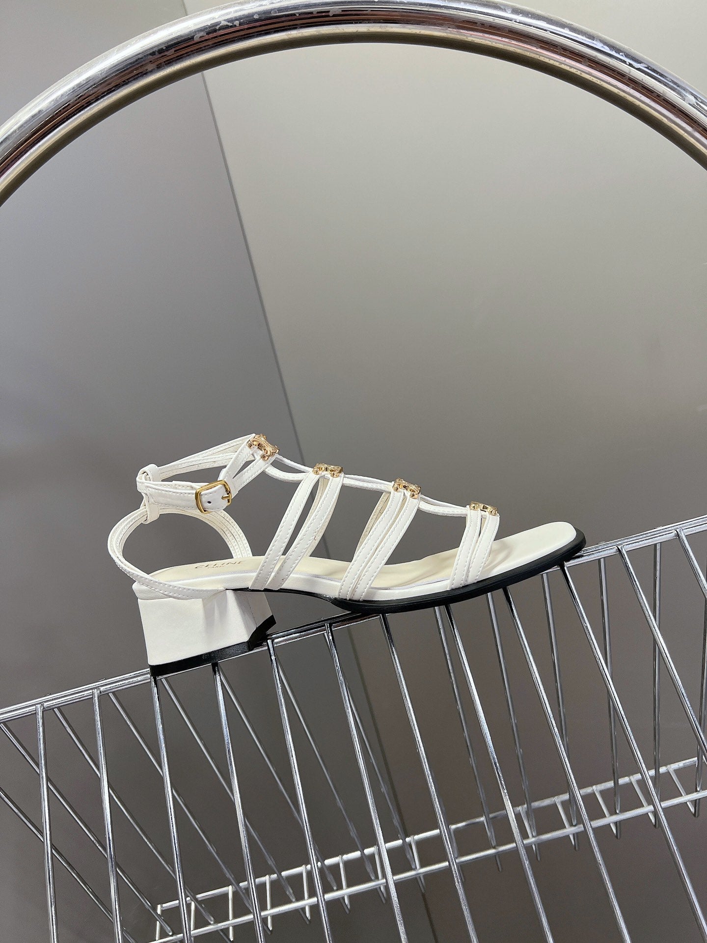 CELINE Sandals Clemence Multi White Leather
