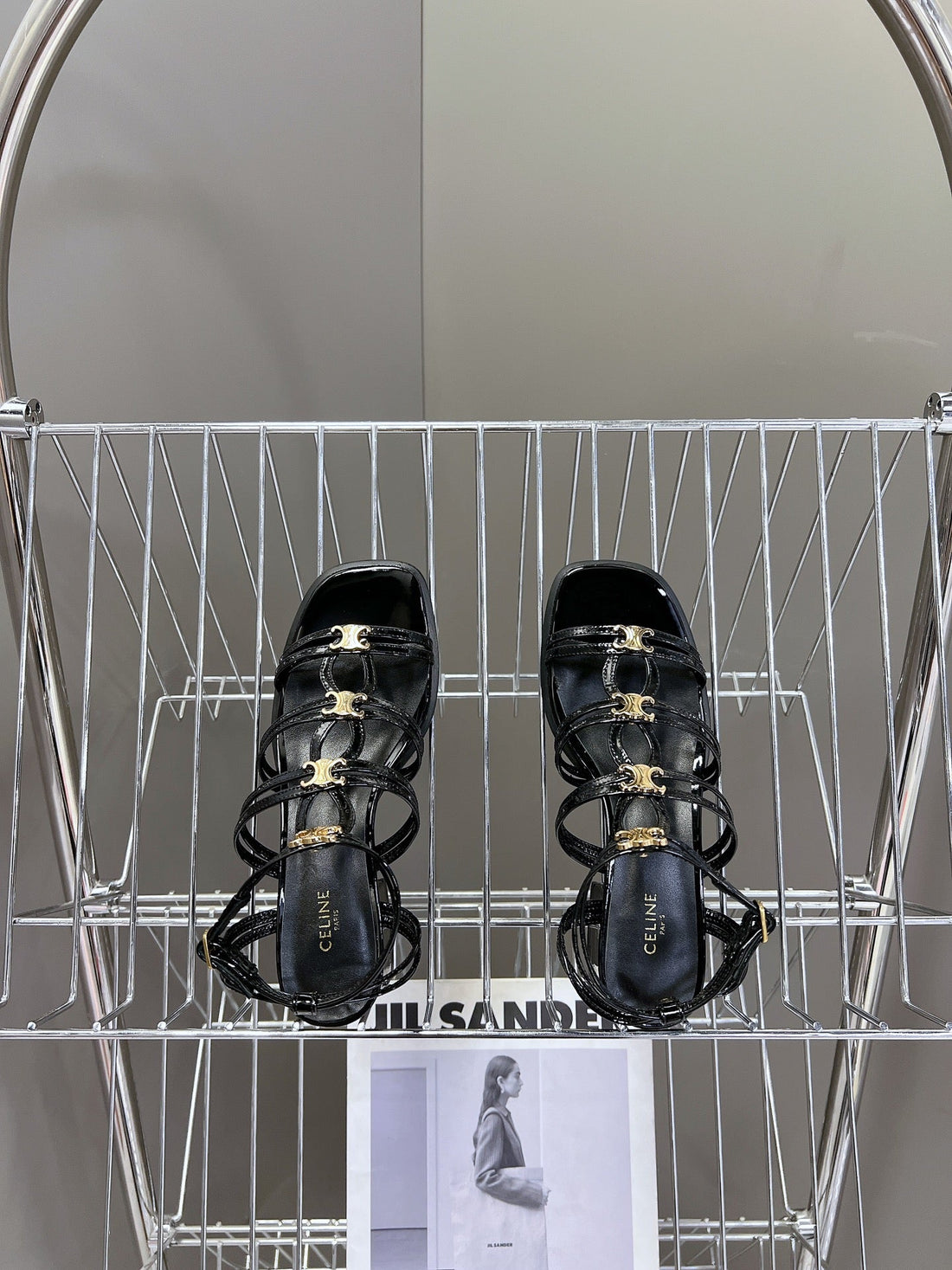 CELINE Sandals Clemence Multi Black Leather