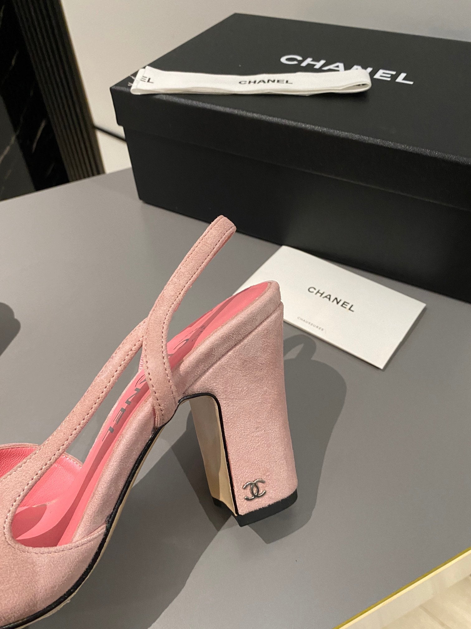 CC Slingback 95mm Pink Orange Suede