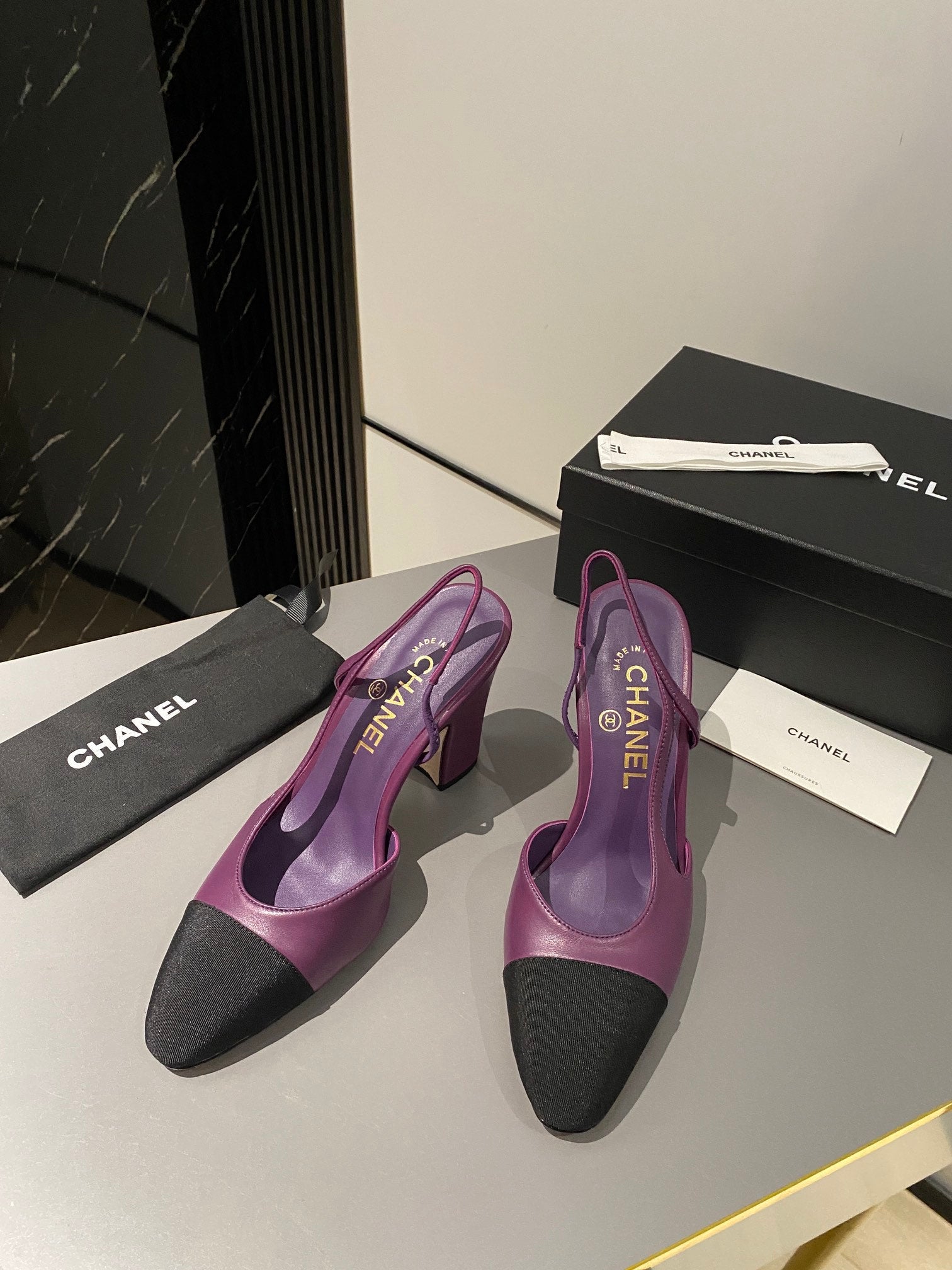 CC Slingback 95mm Purple Lambskin