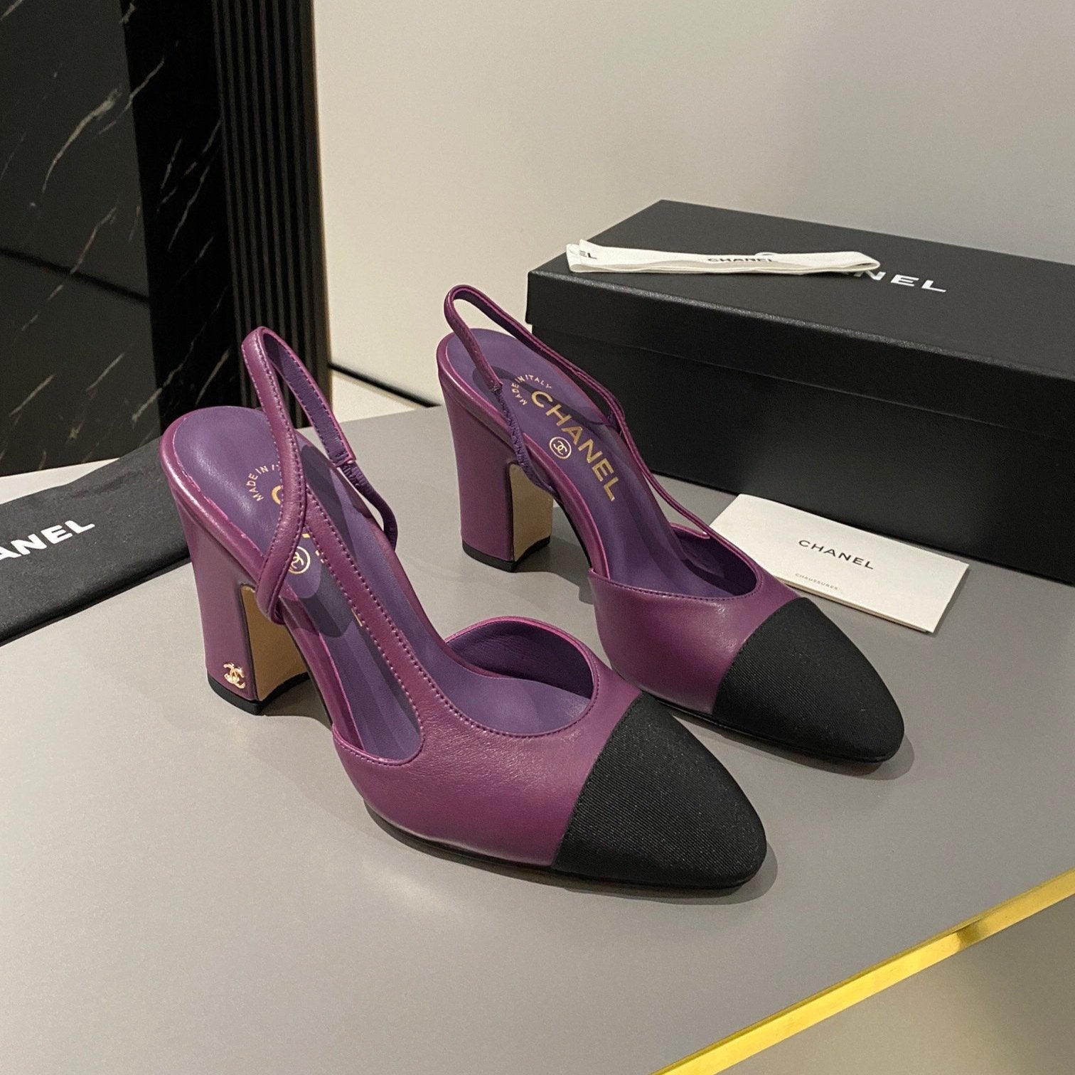CC Slingback 95mm Purple Lambskin