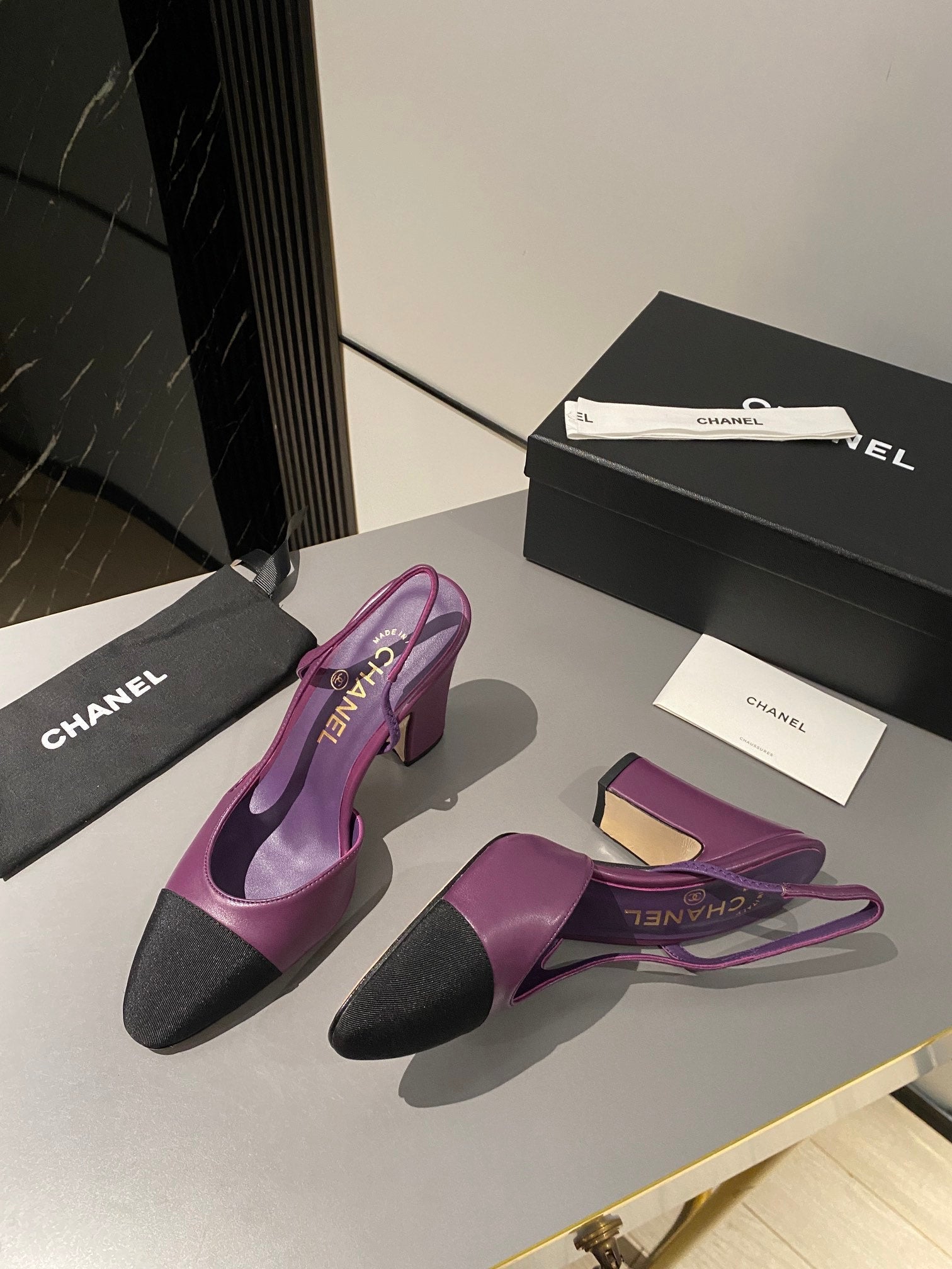 CC Slingback 95mm Purple Lambskin
