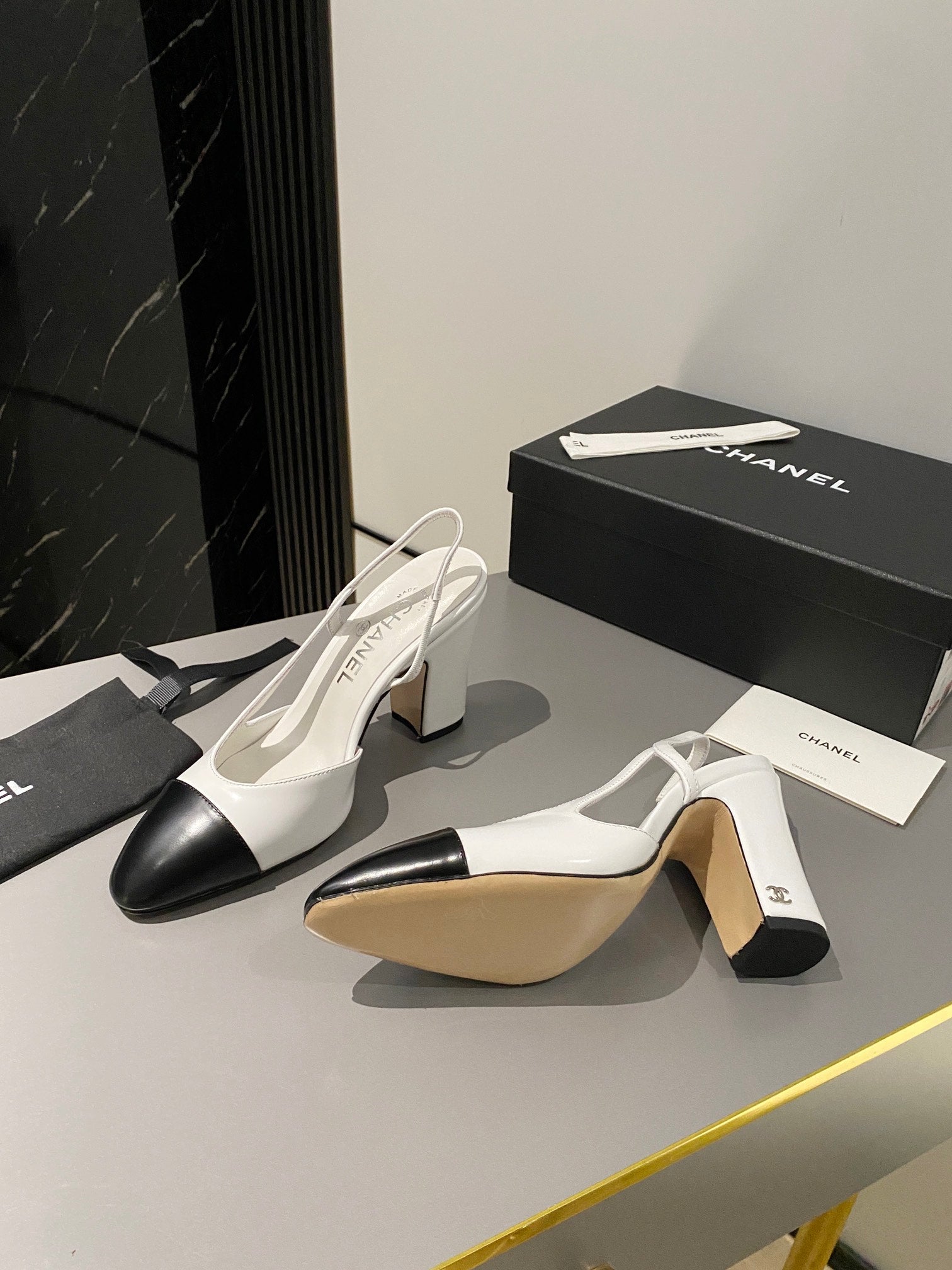 CC Slingback 95mm White Lambskin