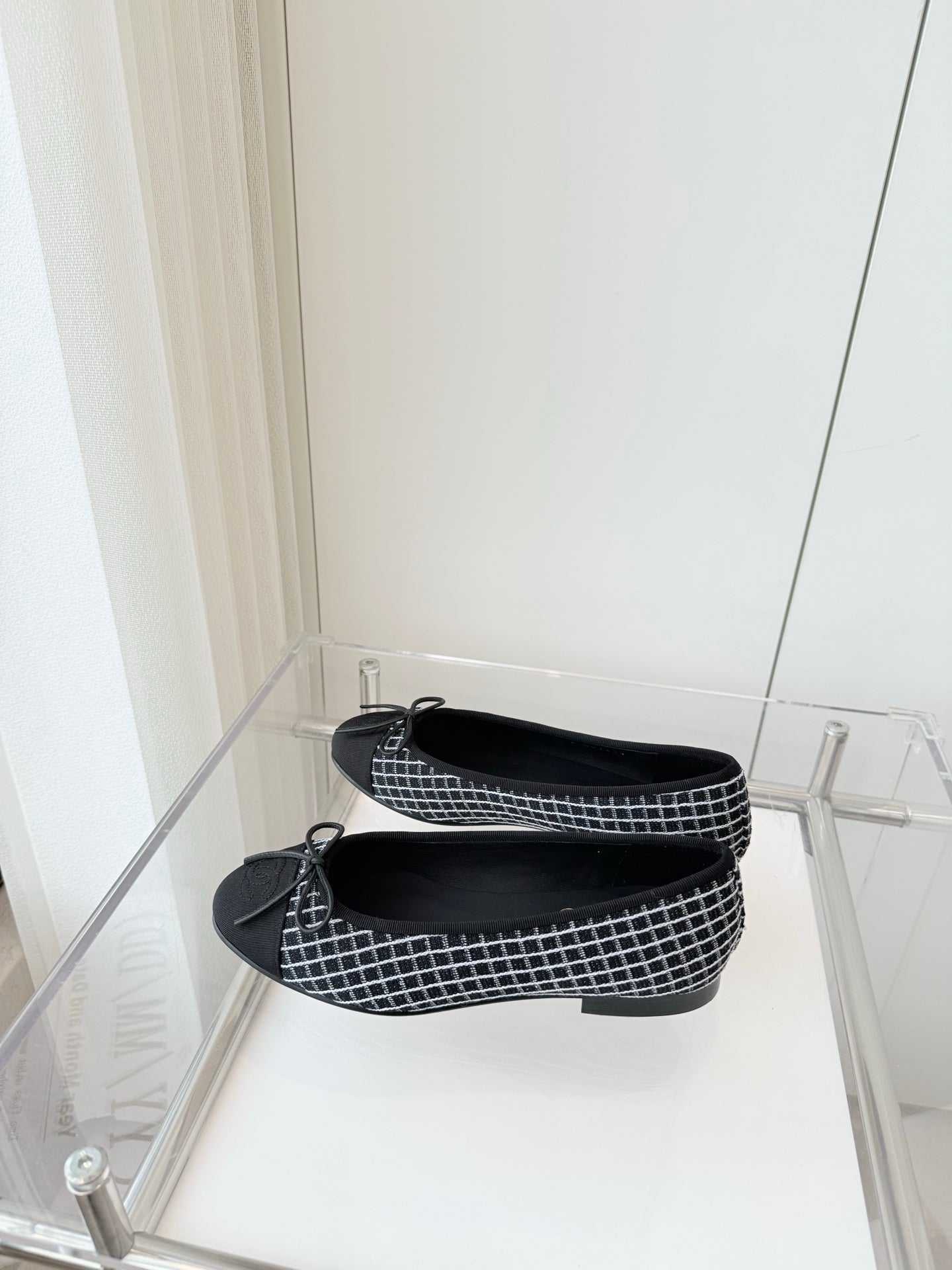 CC Ballet Flat Black mix White Fabric 238772