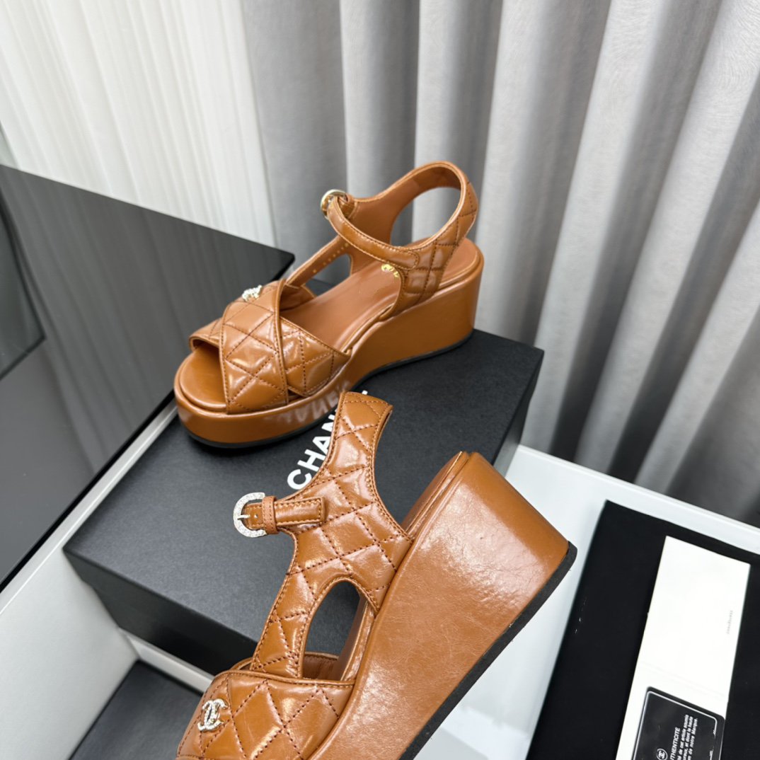 high heel sandals brown quilted lambskin 95