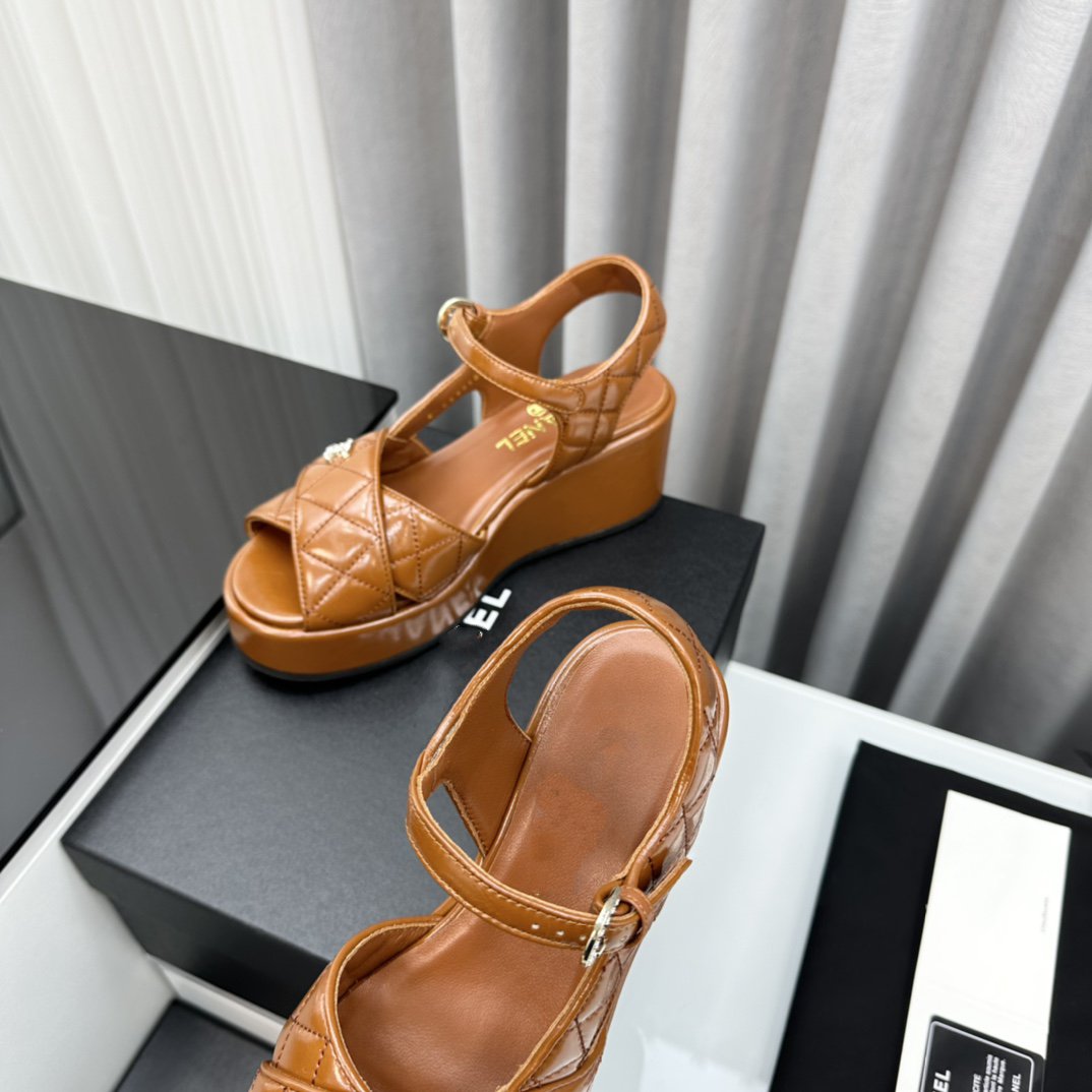 high heel sandals brown quilted lambskin 95