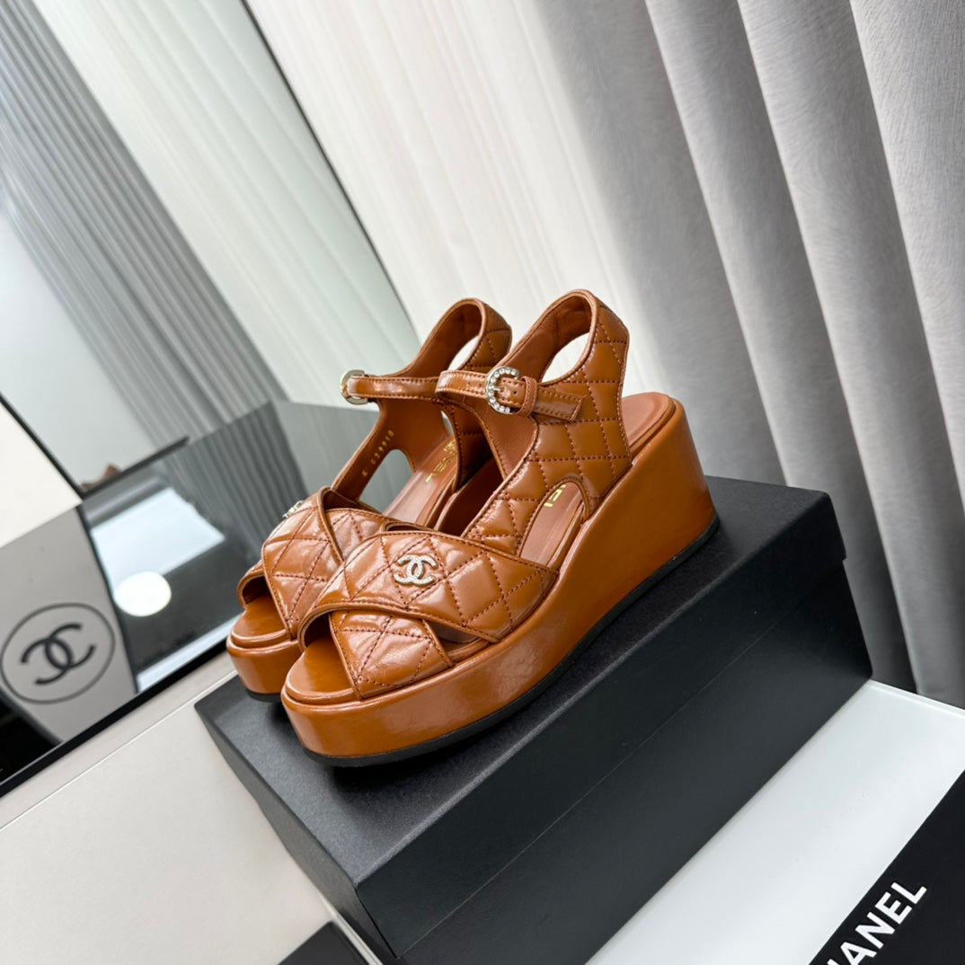 high heel sandals brown quilted lambskin 95