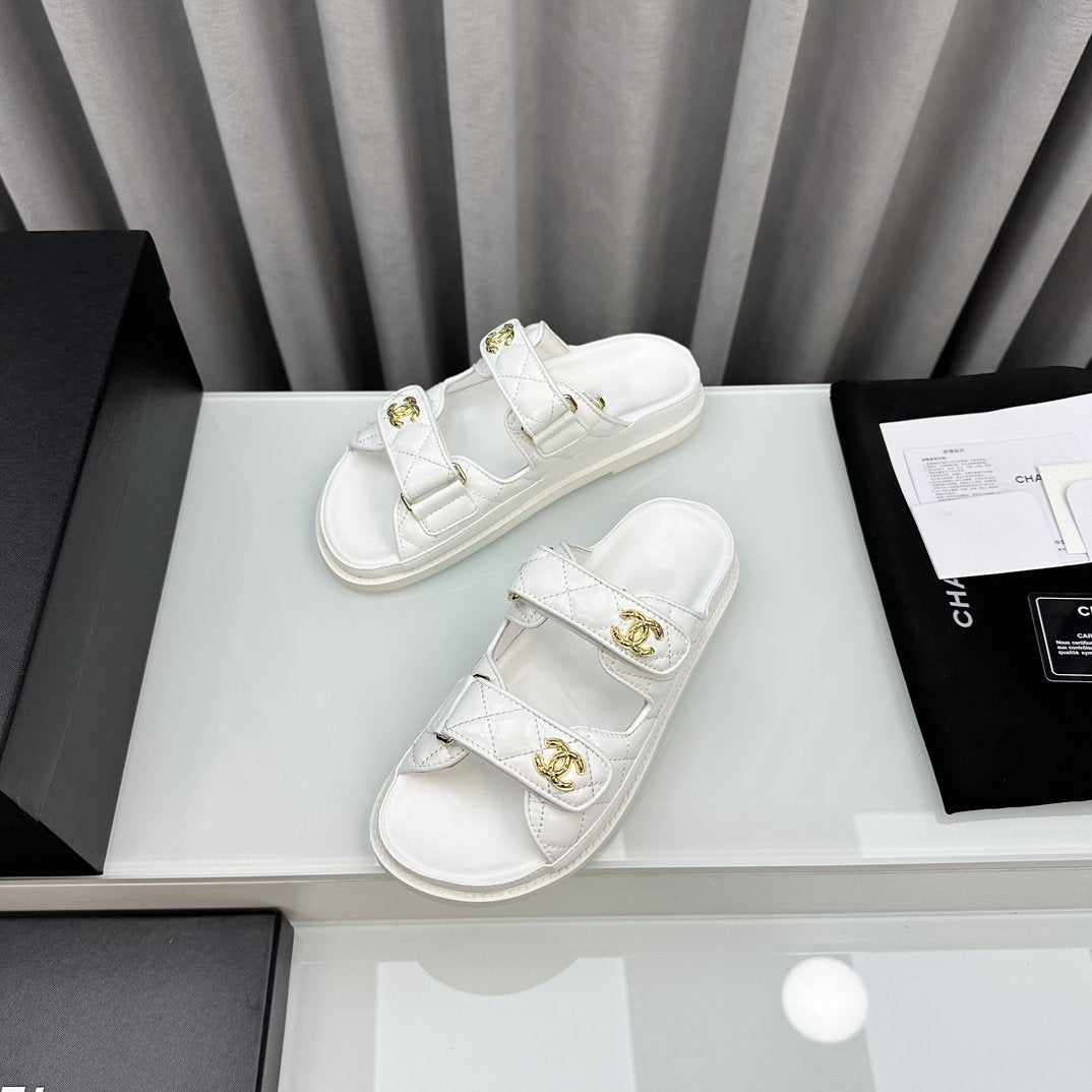 dad sandals white patent lambskin mules