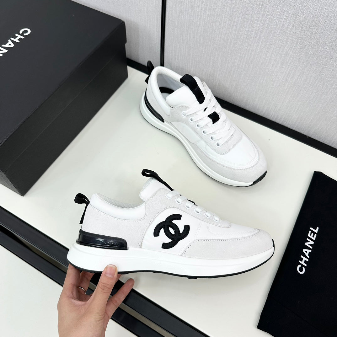 CC Sneaker Black White Cowhide Suede 789077